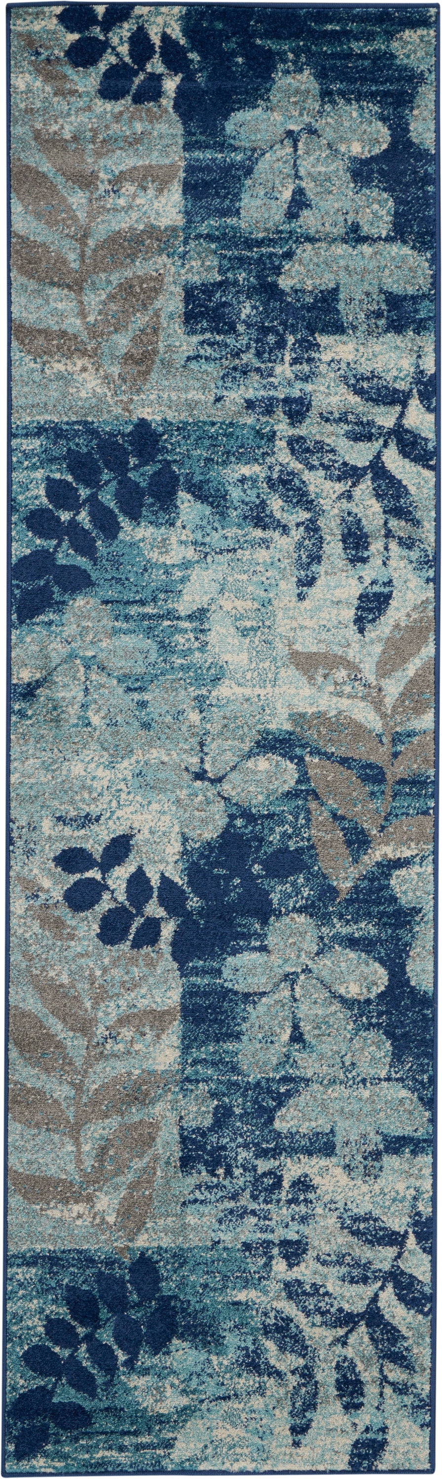 Nourison Home Tranquil TRA01 Navy Light Blue  Contemporary Machinemade Rug