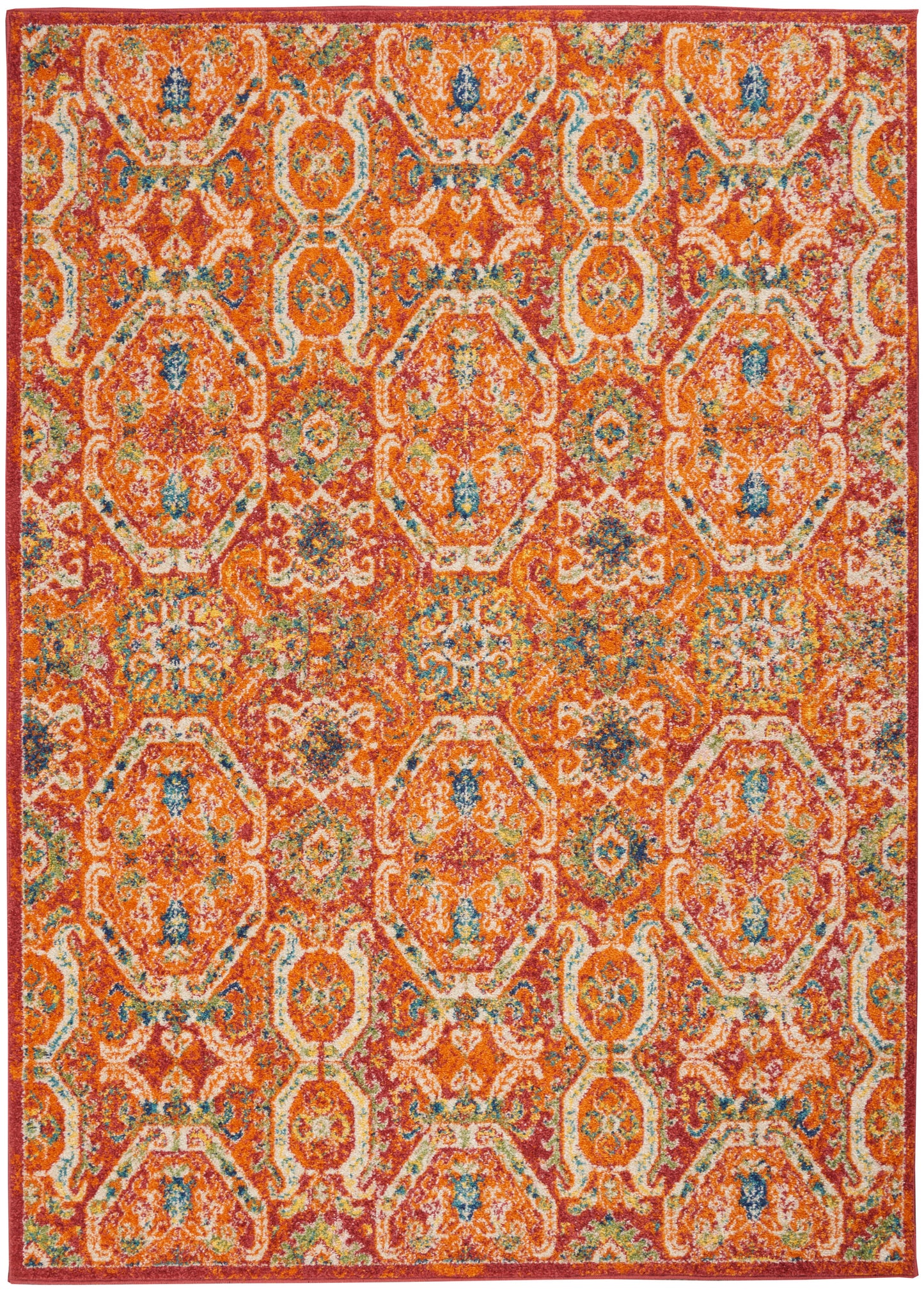 Nourison Home Allur ALR05 Red Multicolor  Transitional Machinemade Rug