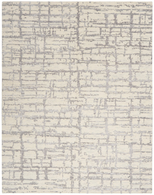 Nourison Home Luna LUN02 Ivory Grey  Contemporary Knotted Rug