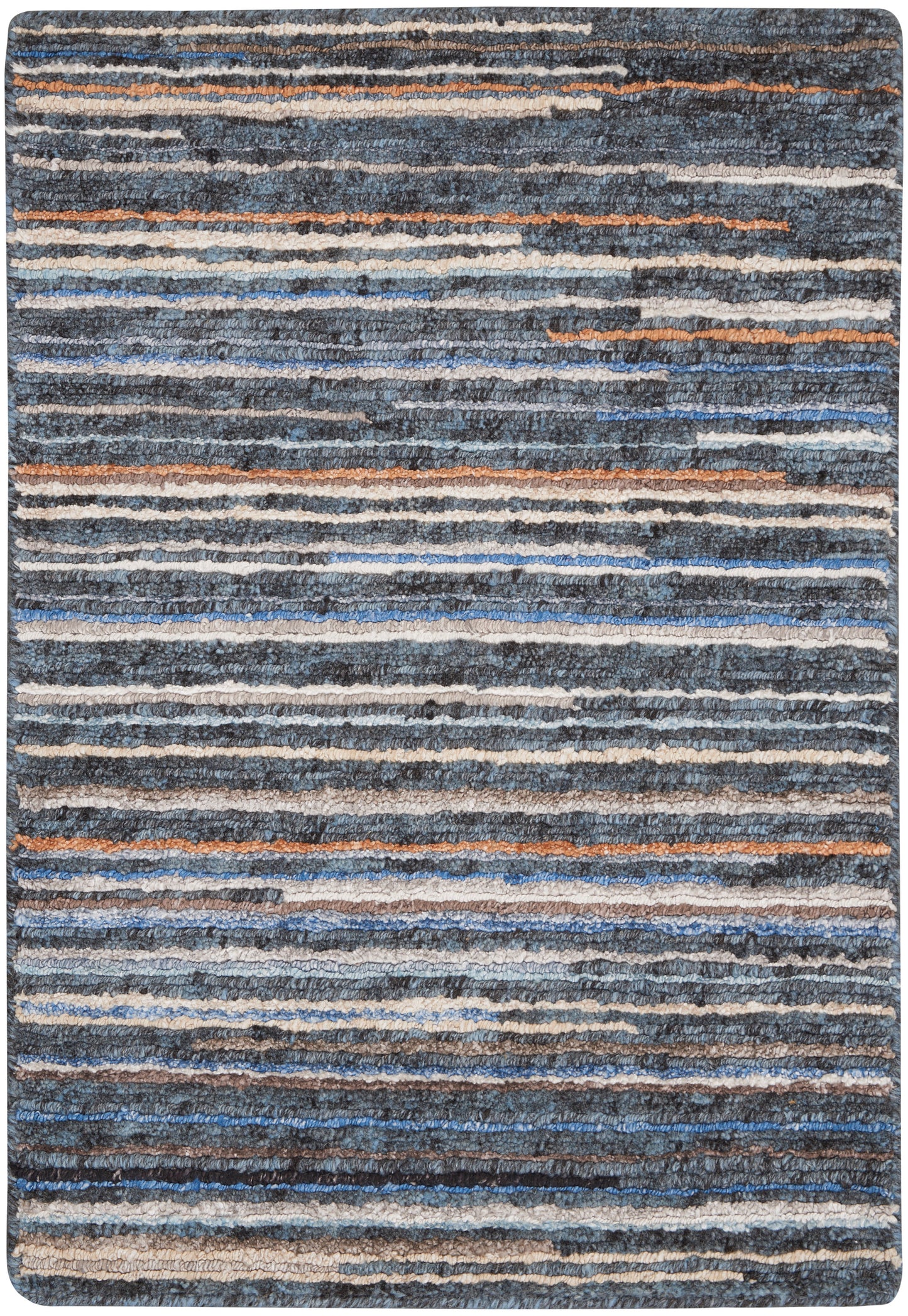 Nourison Home Plateau PAE01 Blue Contemporary Knotted Rug