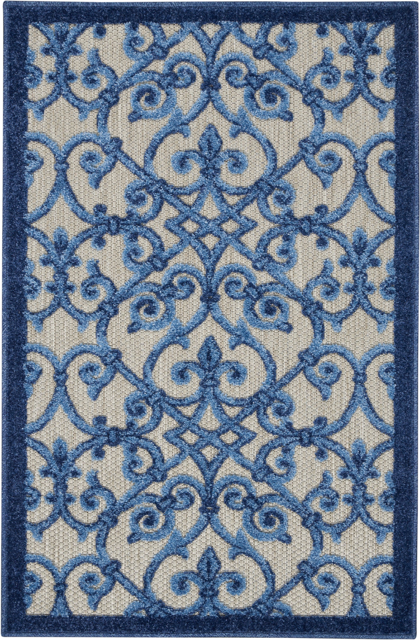 Nourison Home Aloha ALH21 Grey Blue  Contemporary Machinemade Rug