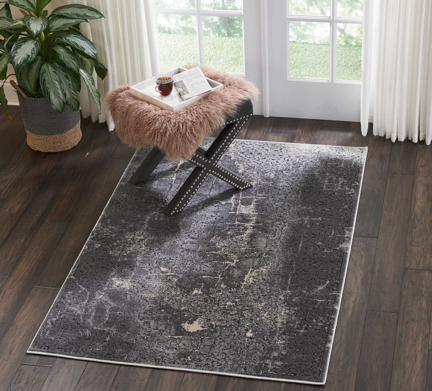 Nourison Home Heritage KI353 Charcoal  Contemporary Pwere-Loomed Rug