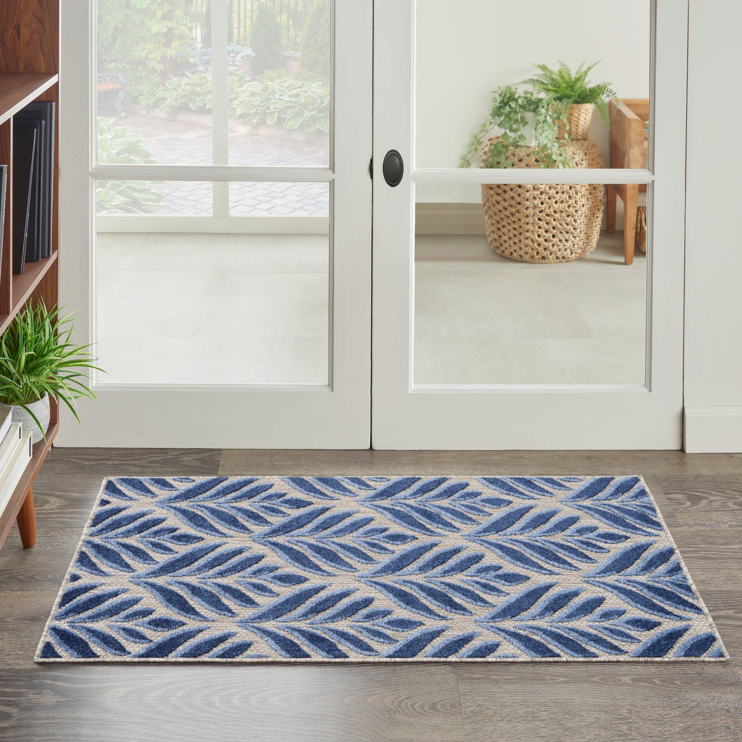 Nourison Home Aloha ALH35 Blue  Contemporary Machinemade Rug