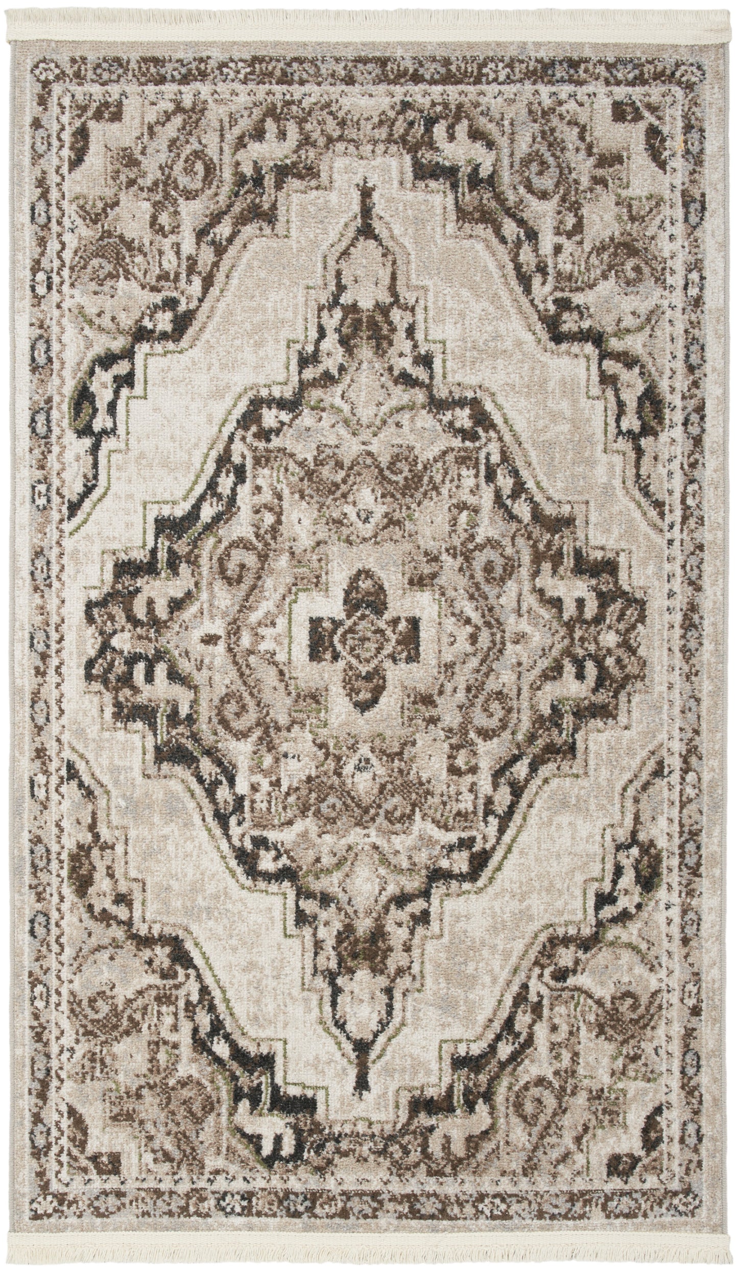 Nourison Home Carina CNA01 Mocha Silver Transitional Machinemade Rug