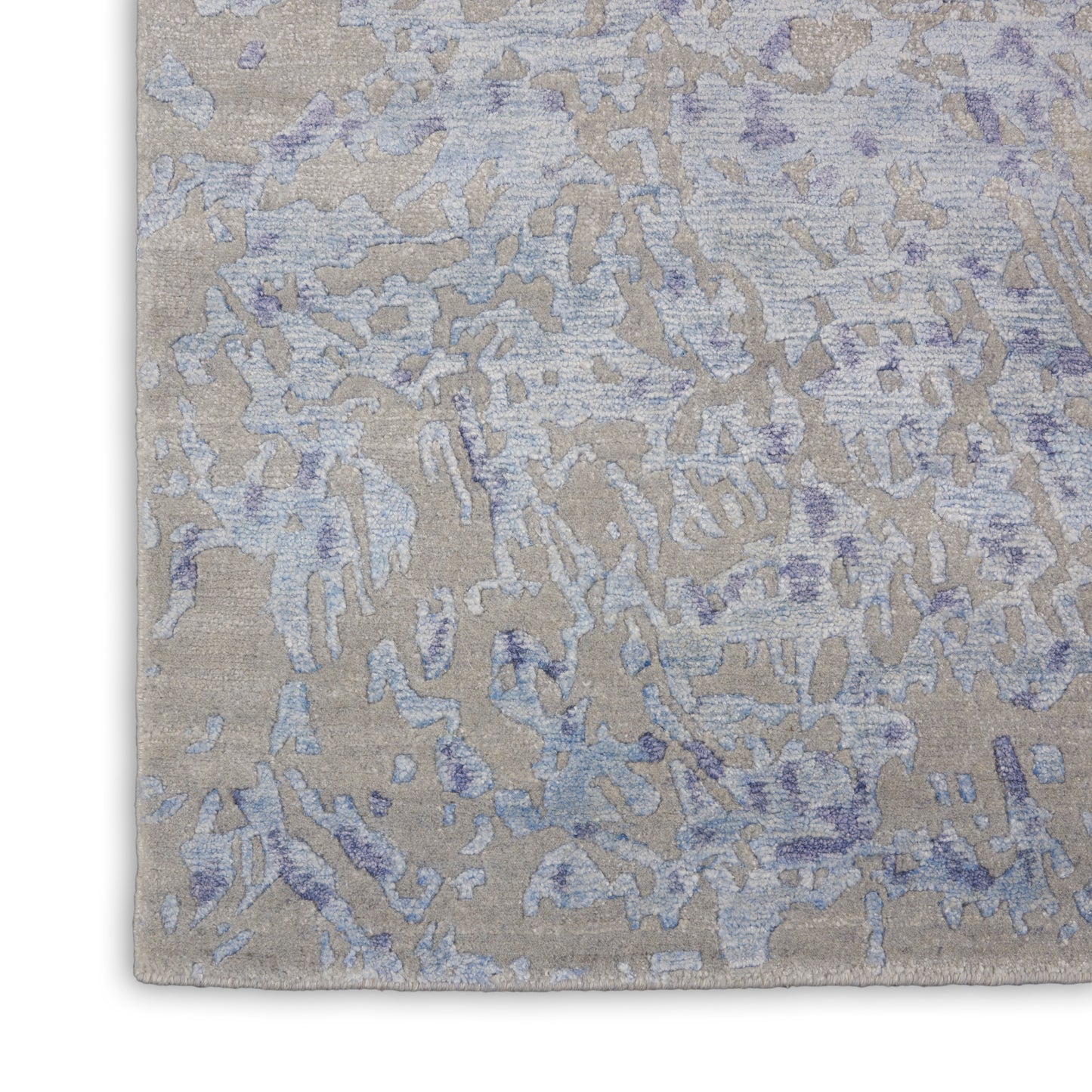 Nourison Home Silk Shadows SHA18 Grey Blue  Contemporary Knotted Rug