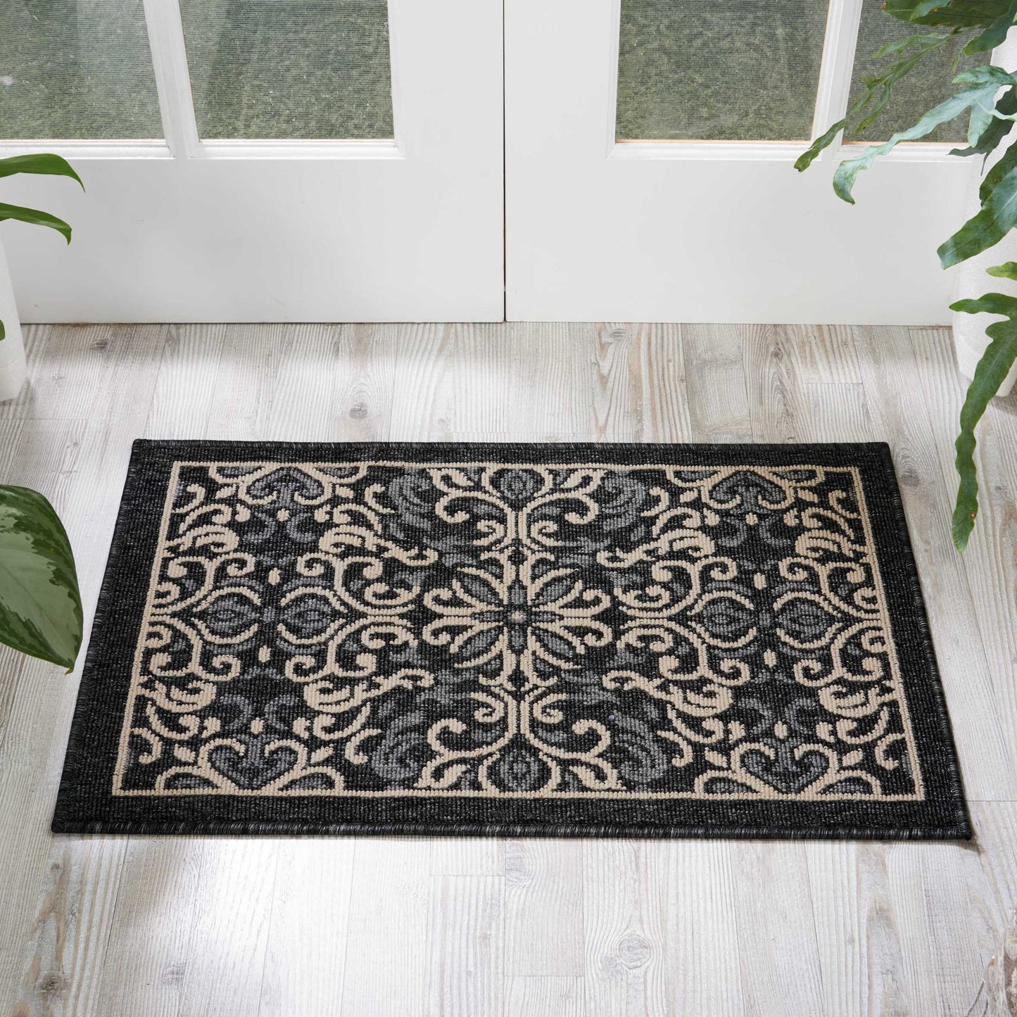 Nourison Home Caribbean CRB12 Charcoal  Transitional Machinemade Rug