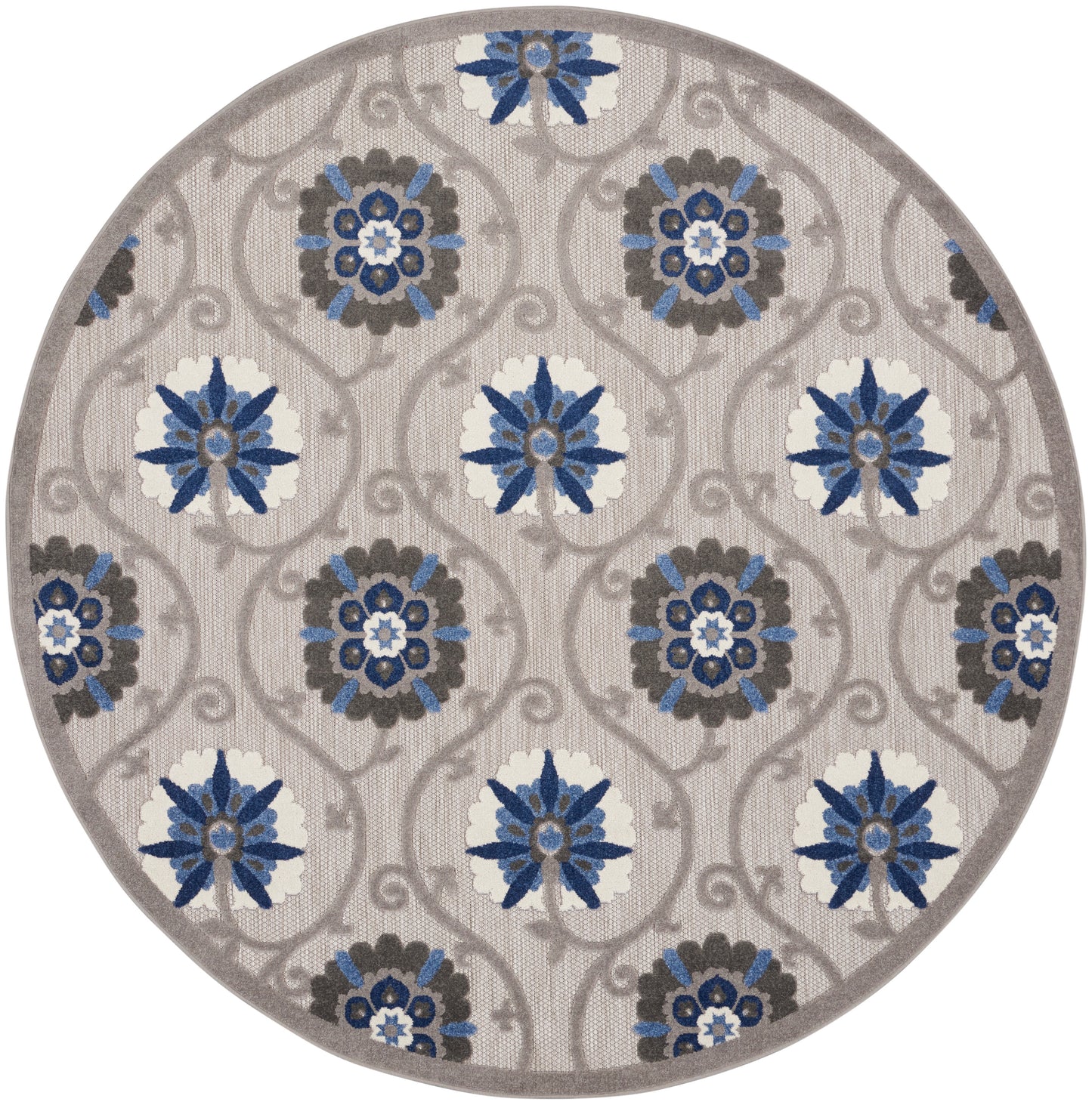 Nourison Home Aloha ALH19 Grey Blue  Contemporary Machinemade Rug