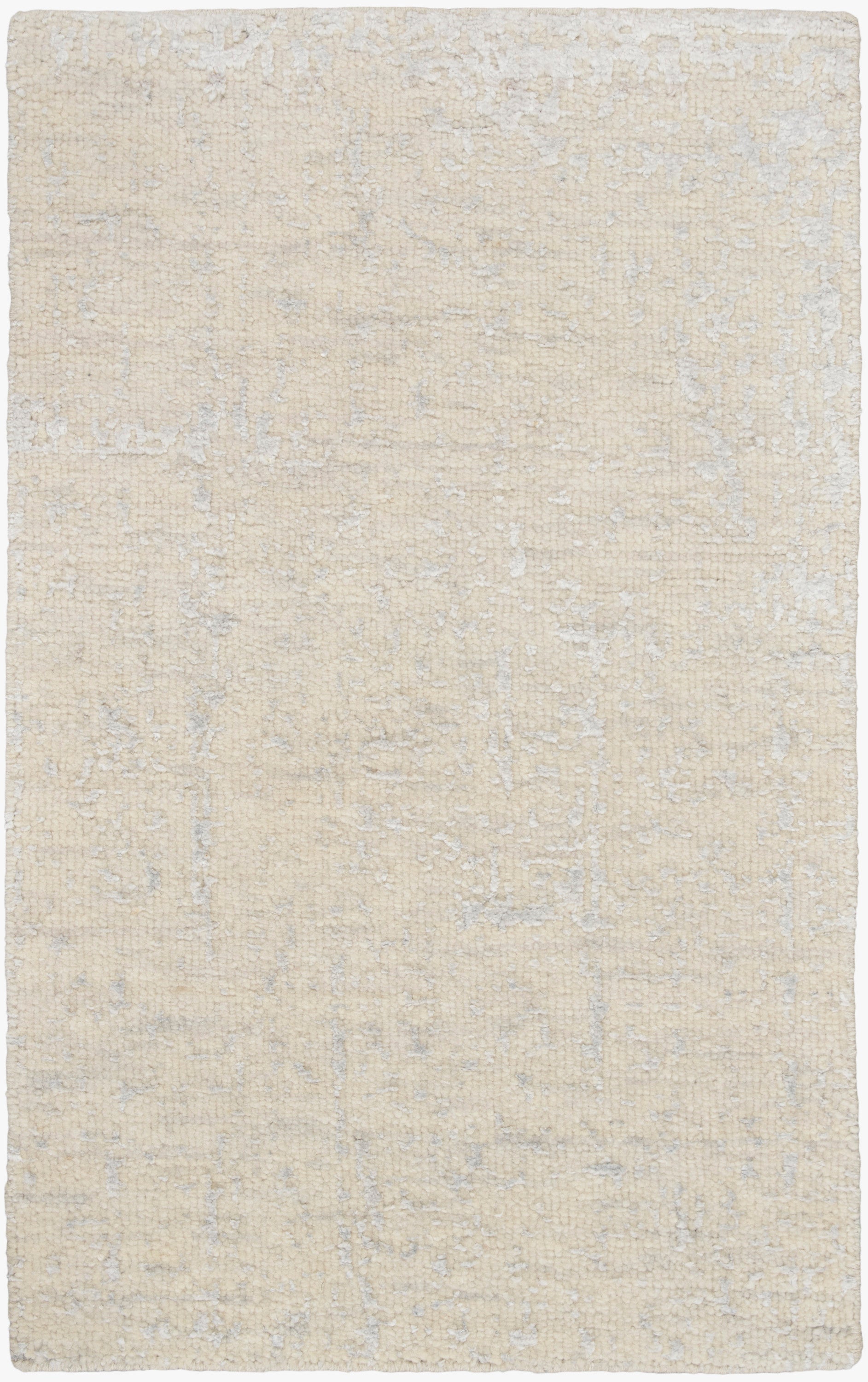 Nourison Home Luna LUN01 Ivory Silver Blue Contemporary Knotted Rug