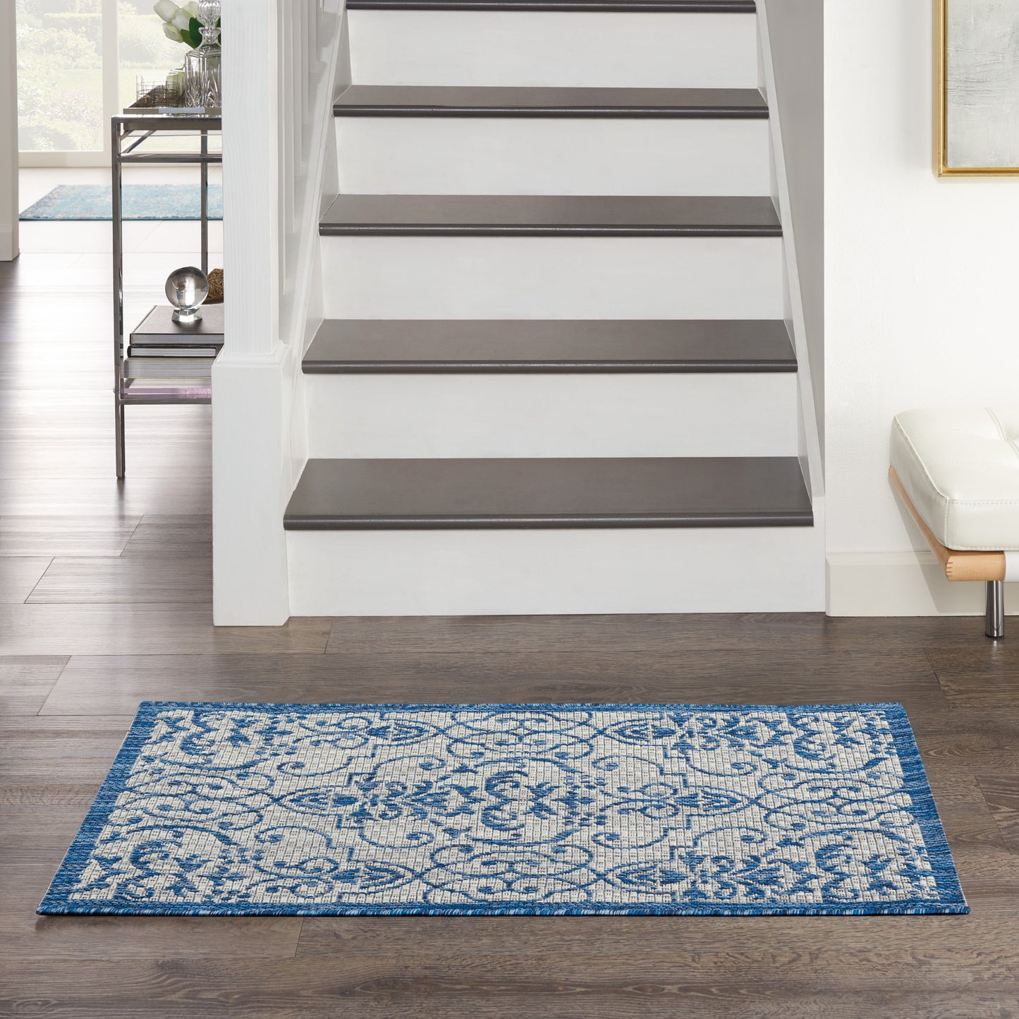 Nourison Home Country Side CTR04 Ivory Blue  Transitional Machinemade Rug