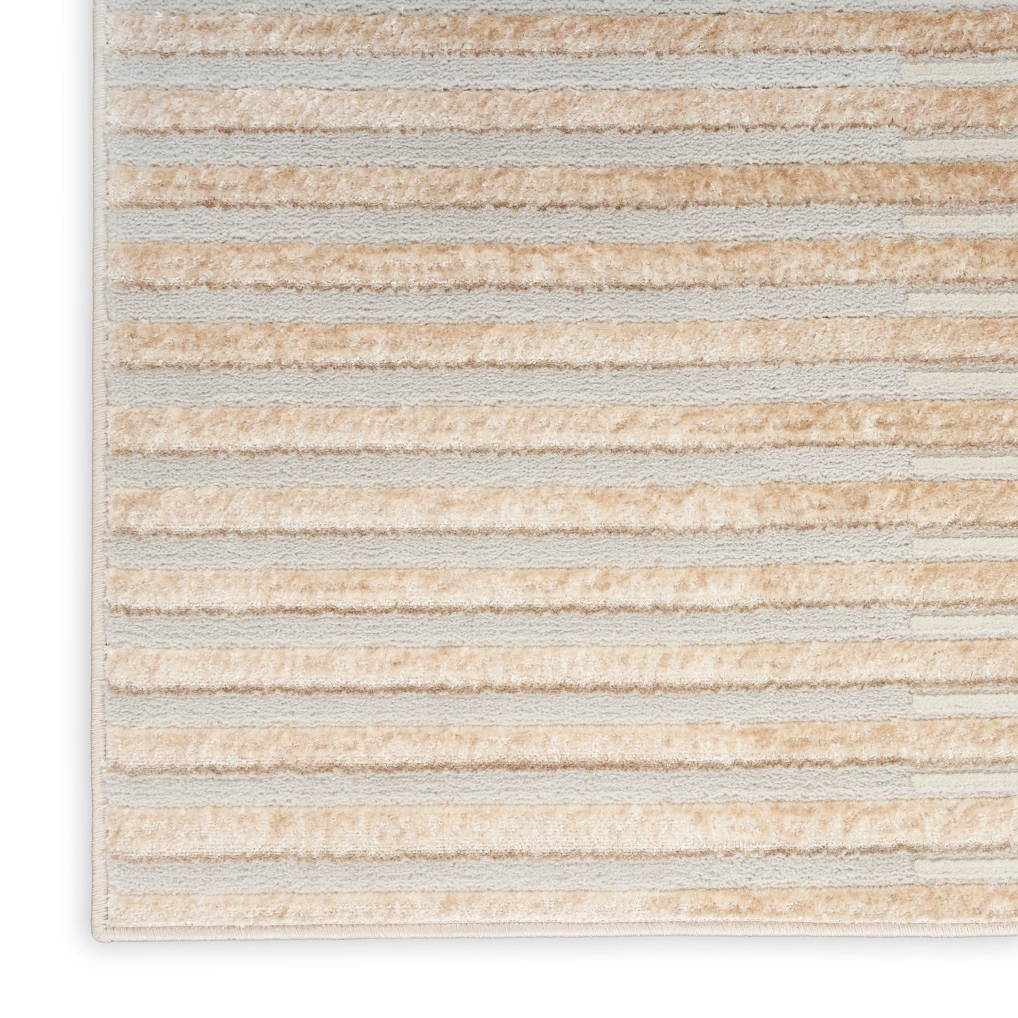 Inspire Me! Home Décor Brushstrokes BSK04 Beige Silver Contemporary Machinemade Rug