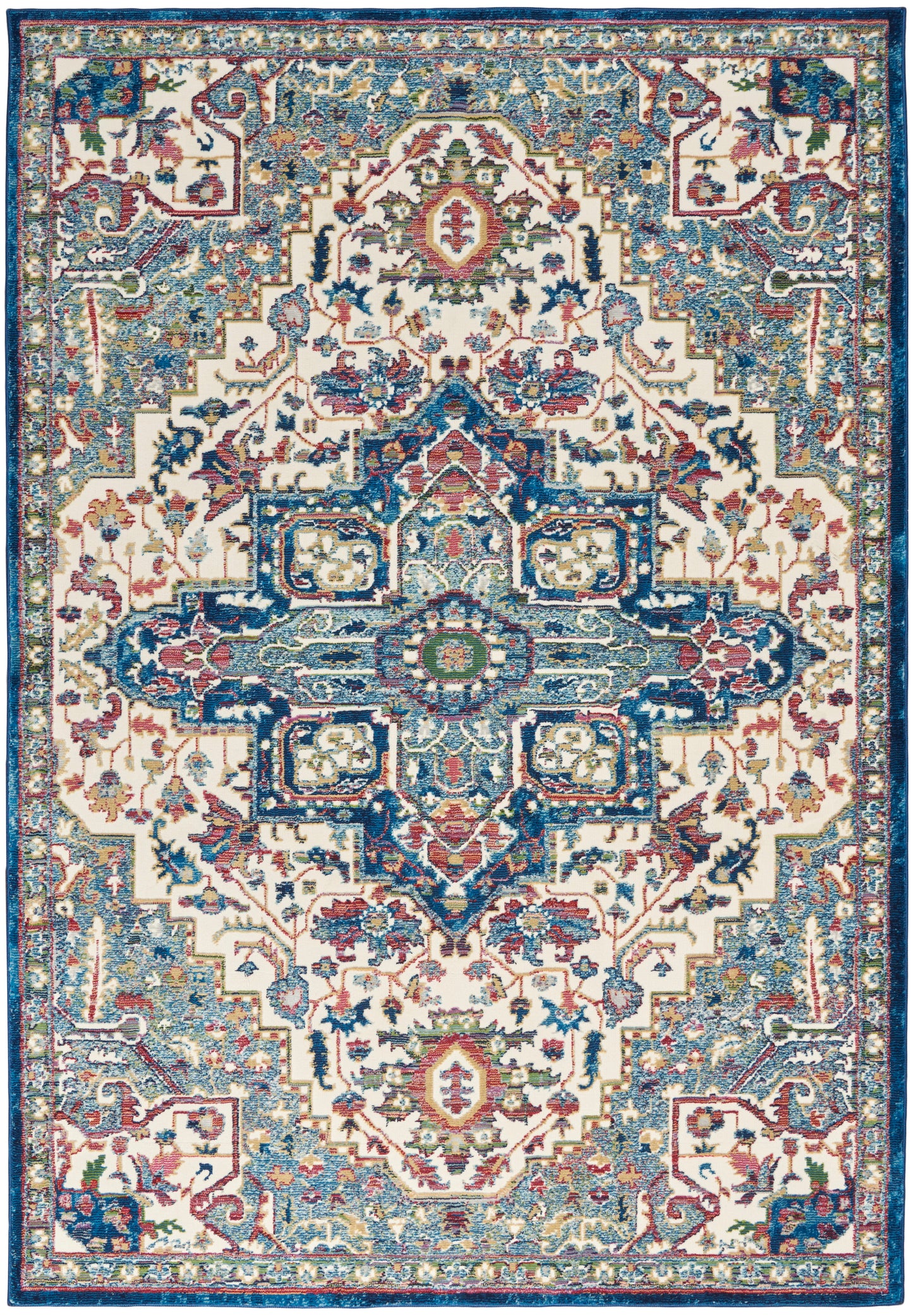 Nourison Home Ankara Global ANR15 Ivory Navy  Transitional Machinemade Rug