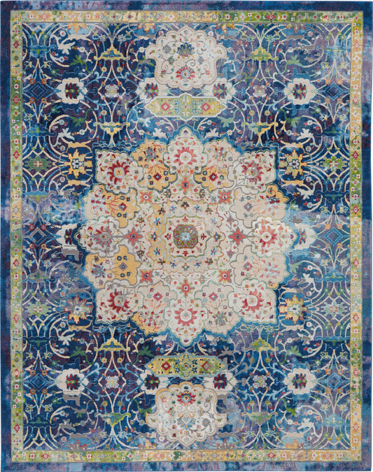 Nourison Home Ankara Global ANR03 Blue  Traditional Machinemade Rug