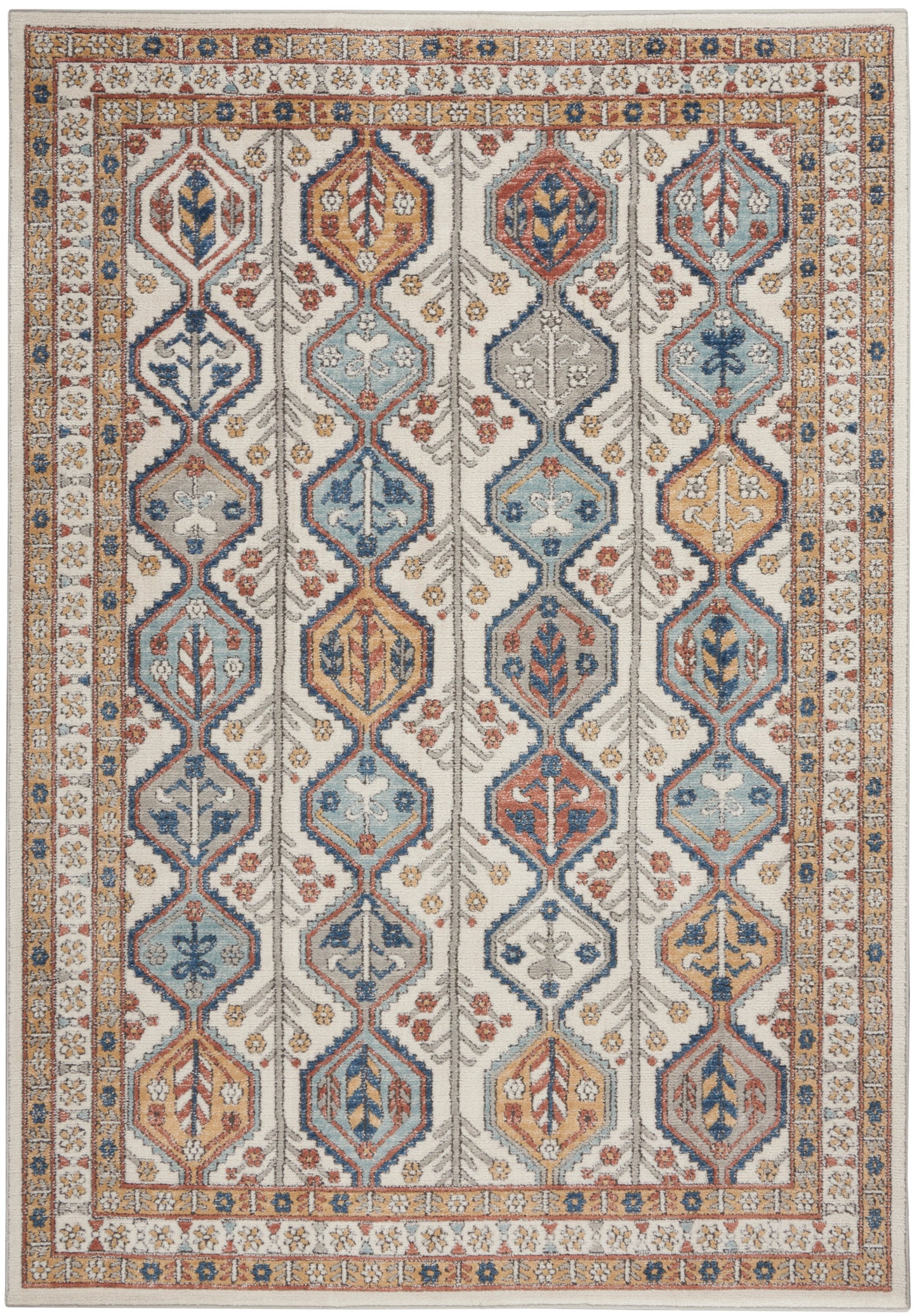 Nourison Home Quarry QUA15 Ivory Multi  Contemporary Machinemade Rug