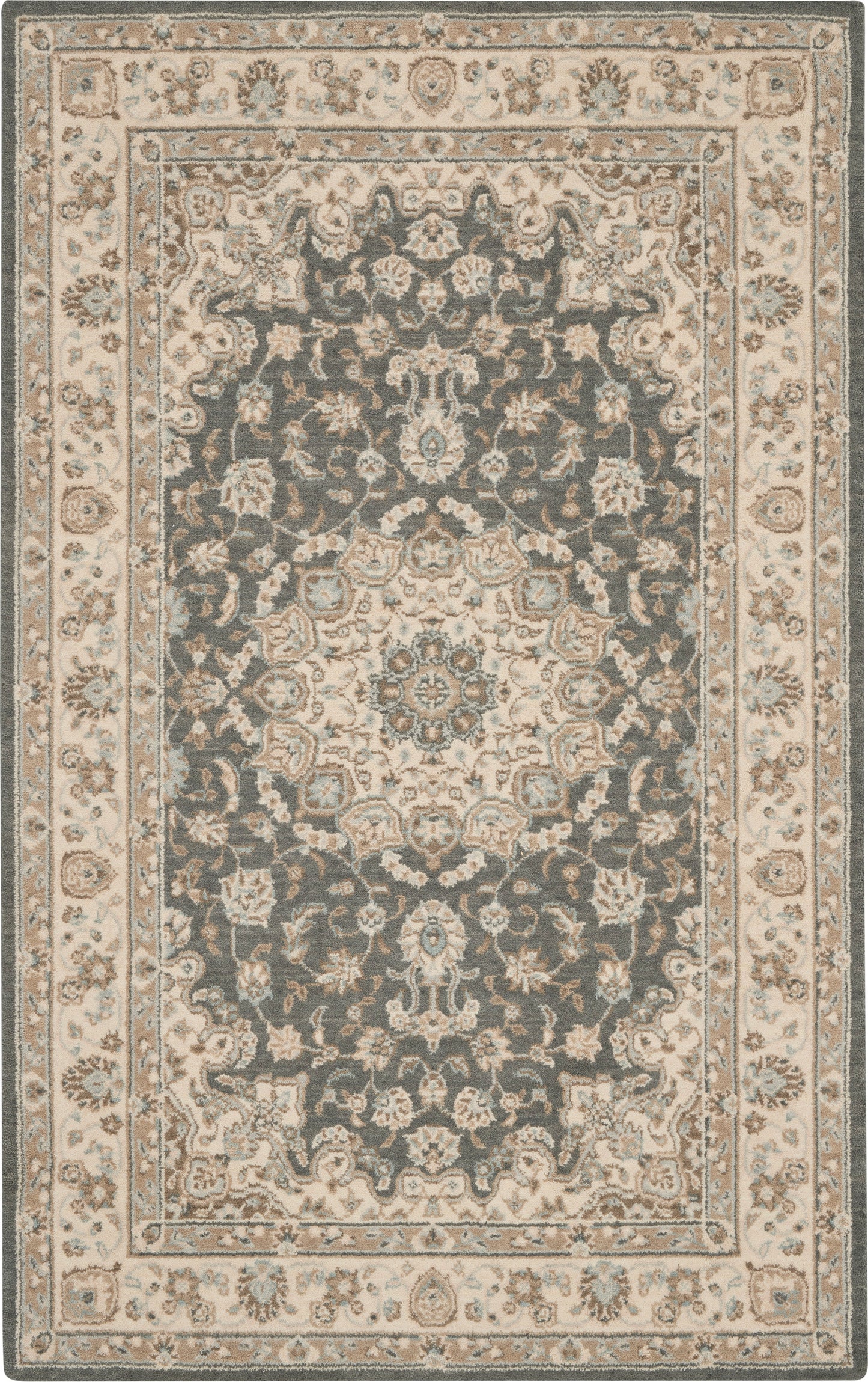 Nourison Home Living Treasures LI15 Grey Ivory  Traditional Loom Rug