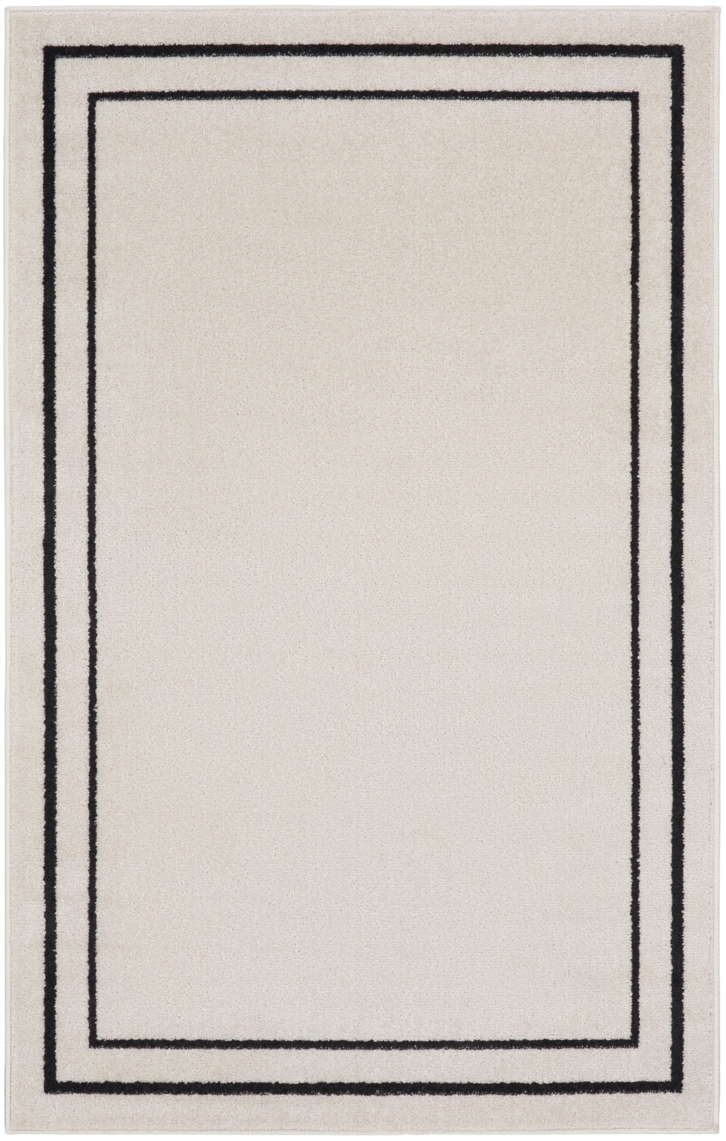 Nourison Home Nourison Essentials NRE02 Ivory Black Contemporary Machinemade Rug