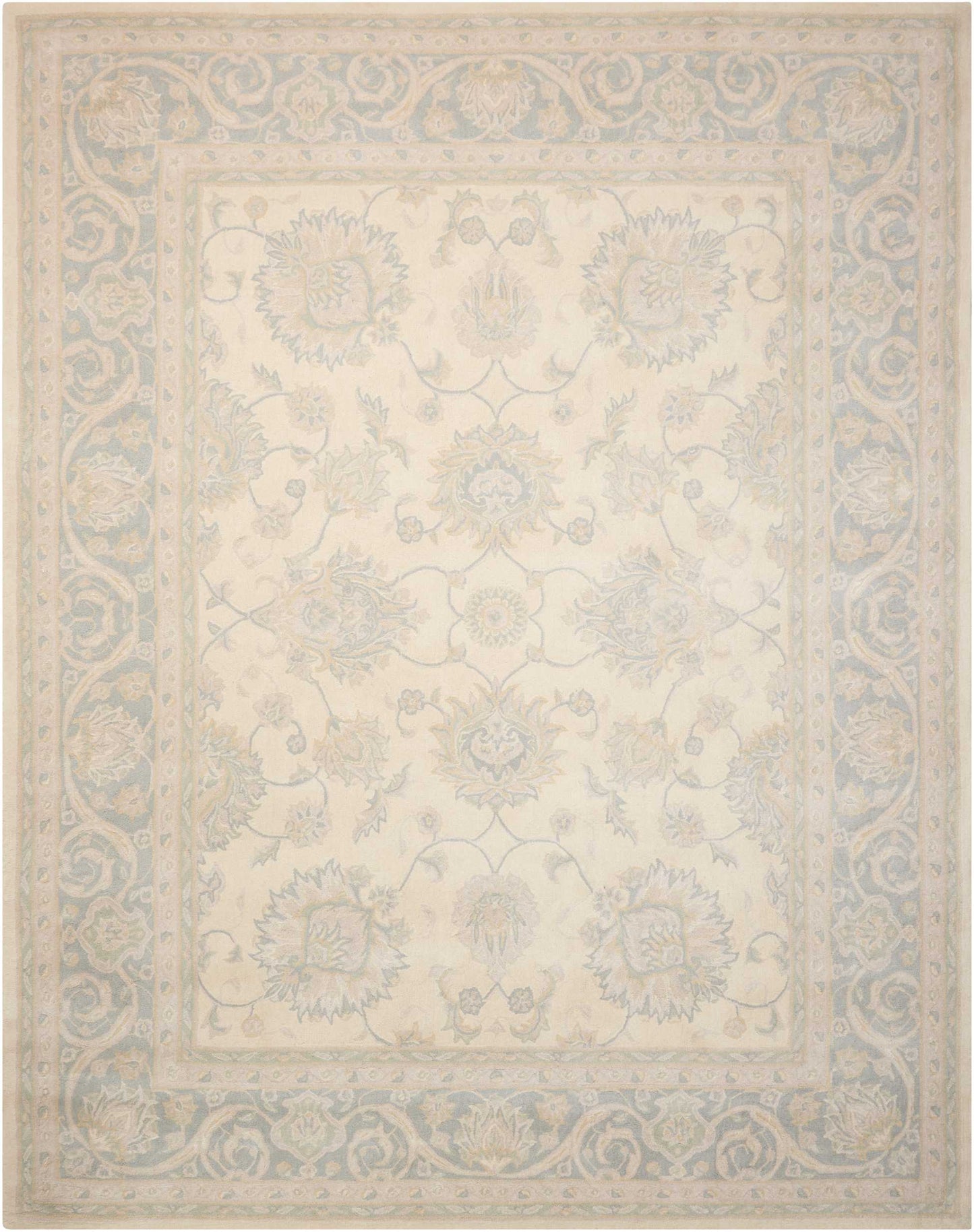 Nourison Home Royal Serenity SER01 Ivory Blue  Traditional Tufted Rug