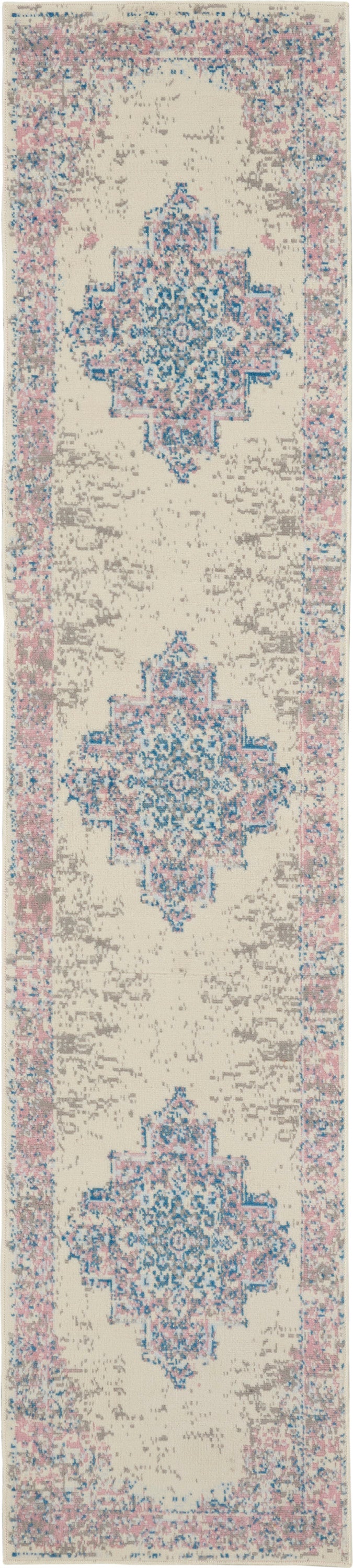 Nourison Home Grafix GRF14 Ivory Pink  Transitional Machinemade Rug