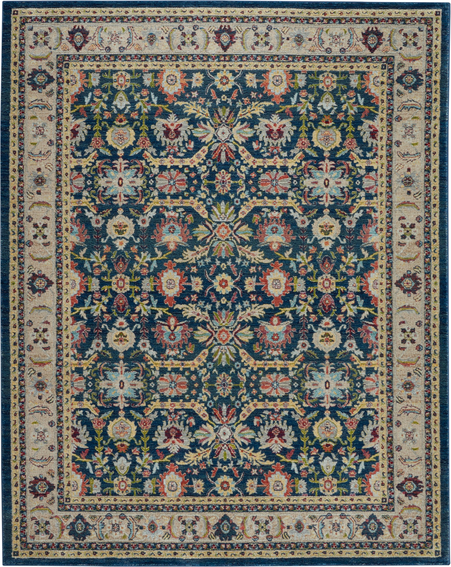 Nourison Home Ankara Global ANR13 Navy Multicolor  Traditional Machinemade Rug