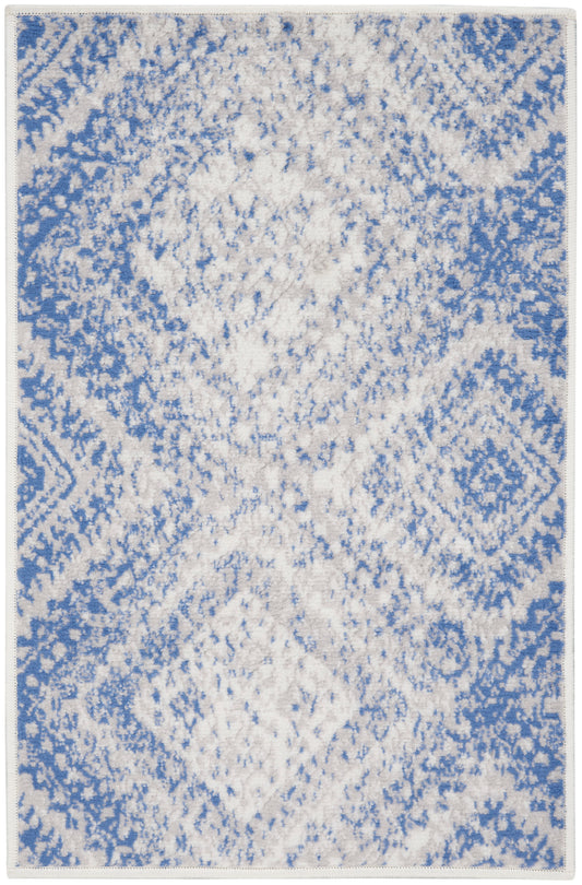 Nourison Home Whimsicle WHS17 Ivory Blue Contemporary Machinemade Rug