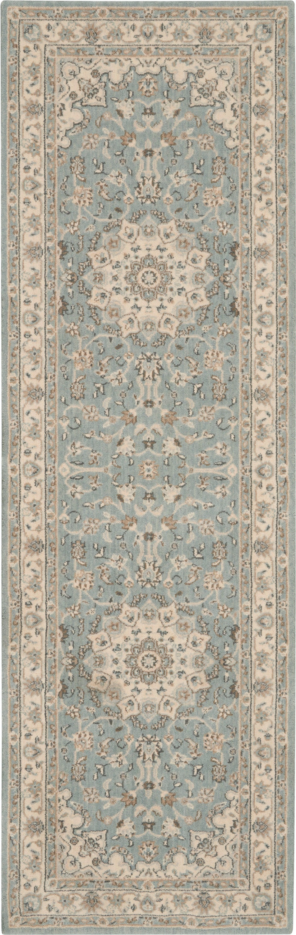 Nourison Home Living Treasures LI15 Aqua Ivory  Traditional Loom Rug