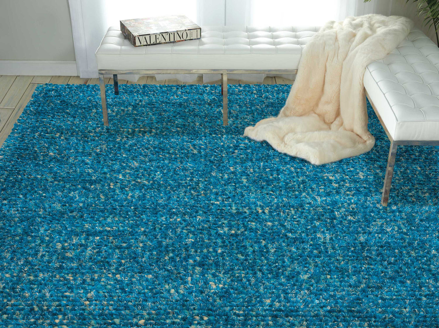 Nourison Home Fantasia FAN1 Turquoise  Contemporary Woven Rug