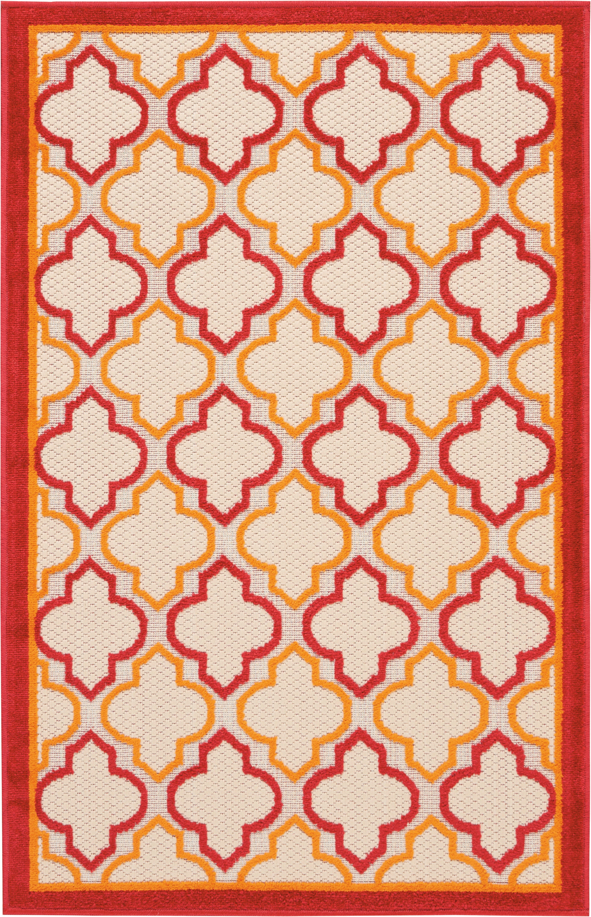 Nourison Home Aloha ALH06 Red Contemporary Machinemade Rug