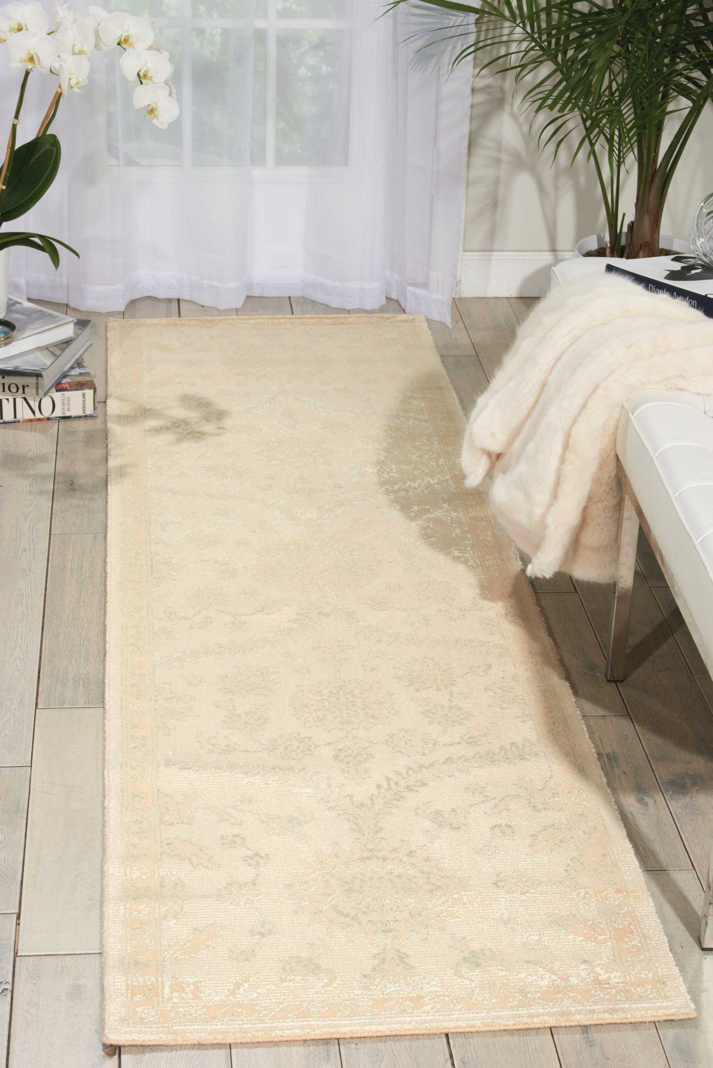 Nourison Home Luminance LUM04 Cream Mint  Transitional Loom Rug