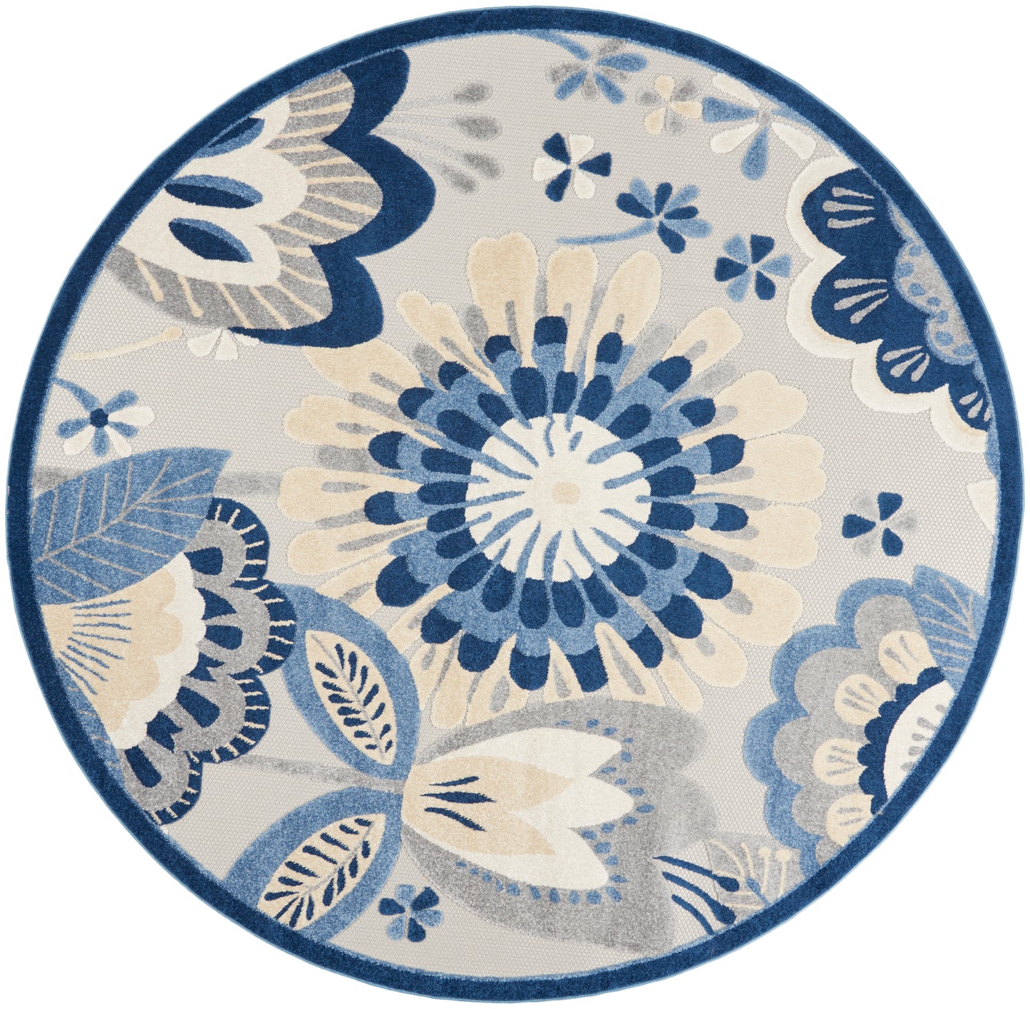 Nourison Home Aloha ALH25 Blue Grey  Contemporary Machinemade Rug