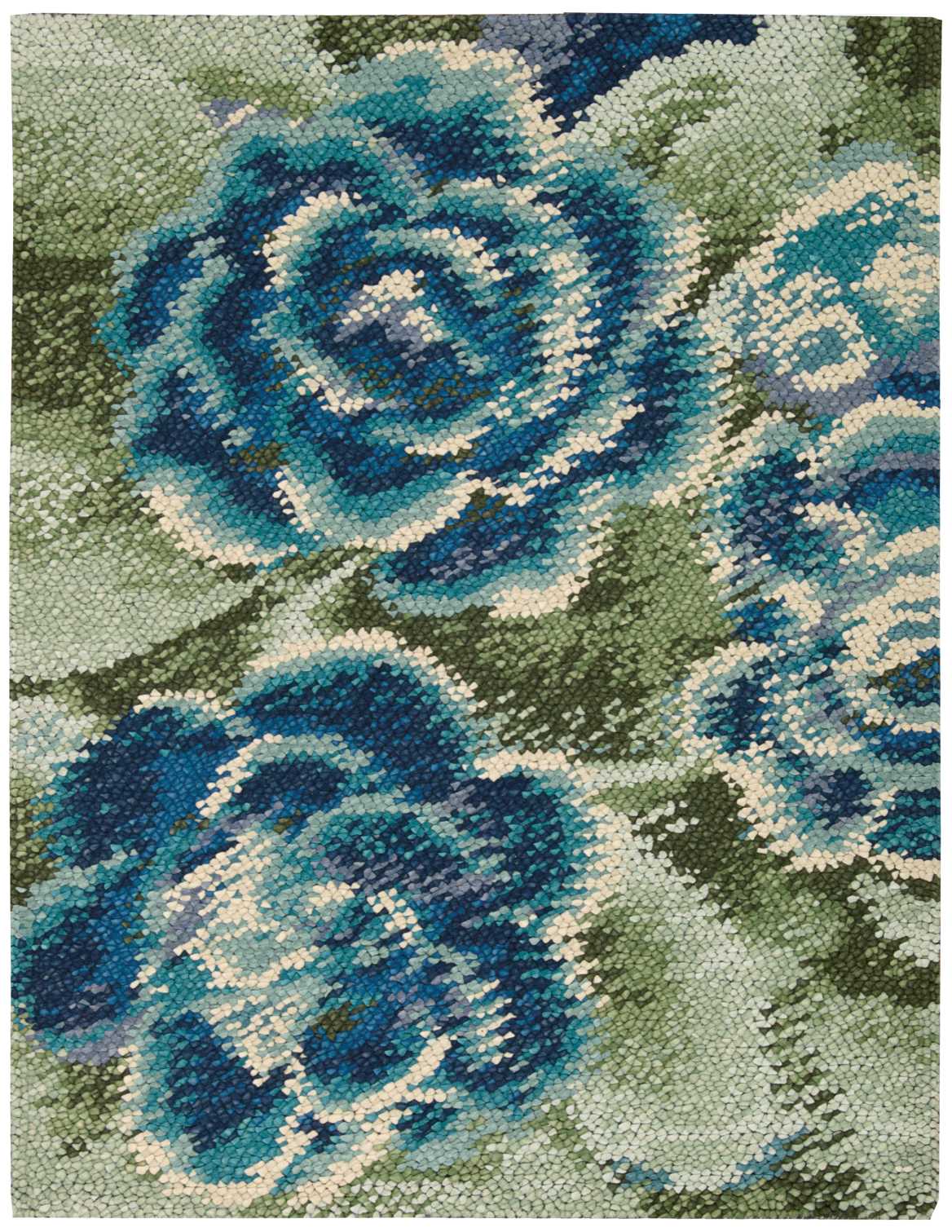 Nourison Home Impressionist IMPR1 Green Blue  Transitional Woven Rug