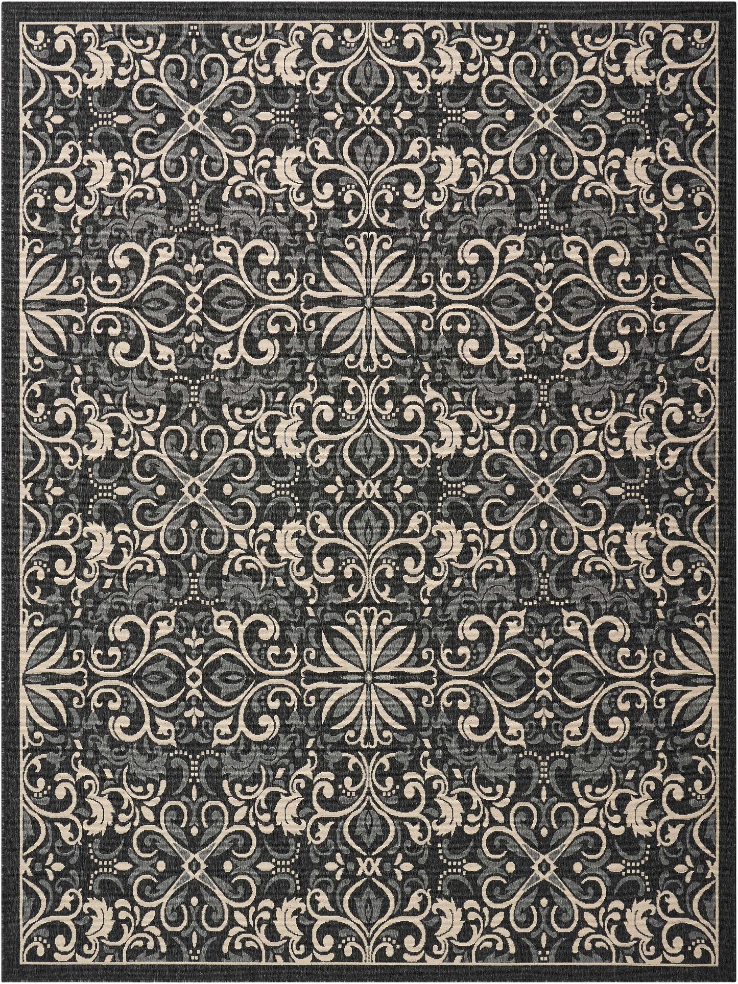 Nourison Home Caribbean CRB12 Charcoal  Transitional Machinemade Rug