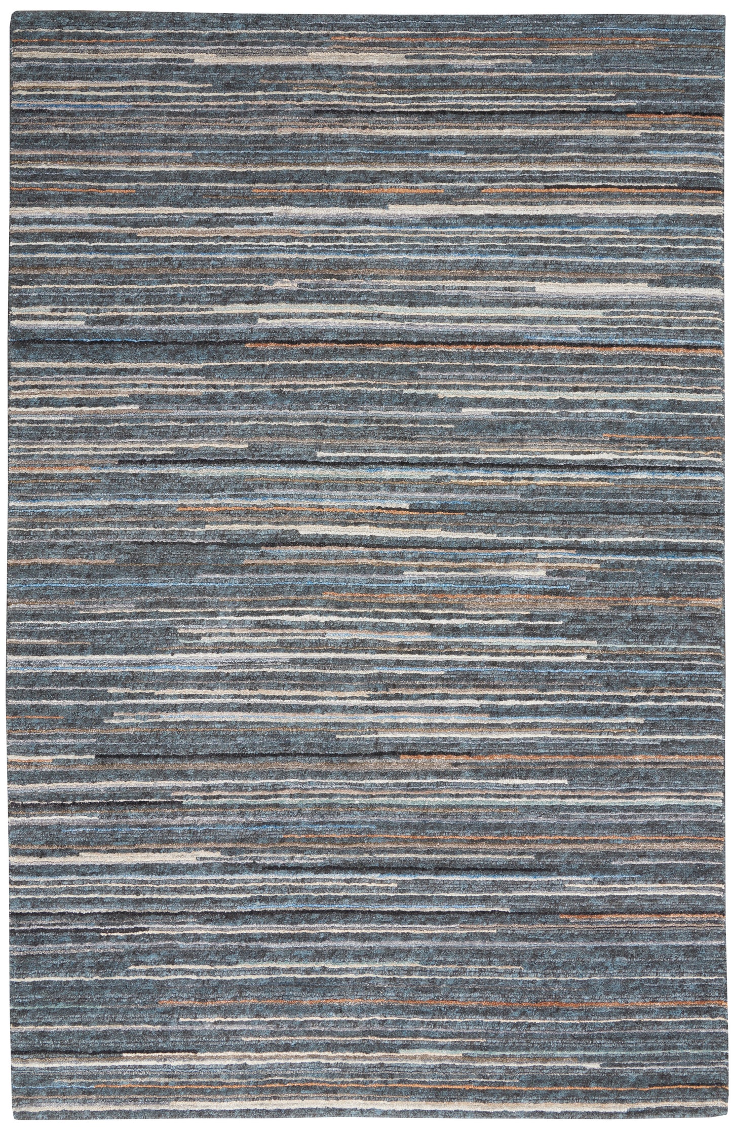 Nourison Home Plateau PAE01 Blue  Contemporary Knotted Rug