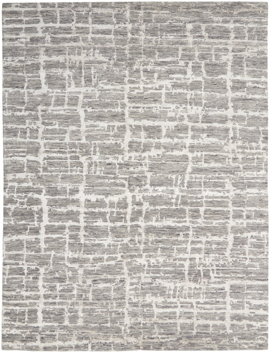 Nourison Home Luna LUN02 Grey Silver  Contemporary Knotted Rug