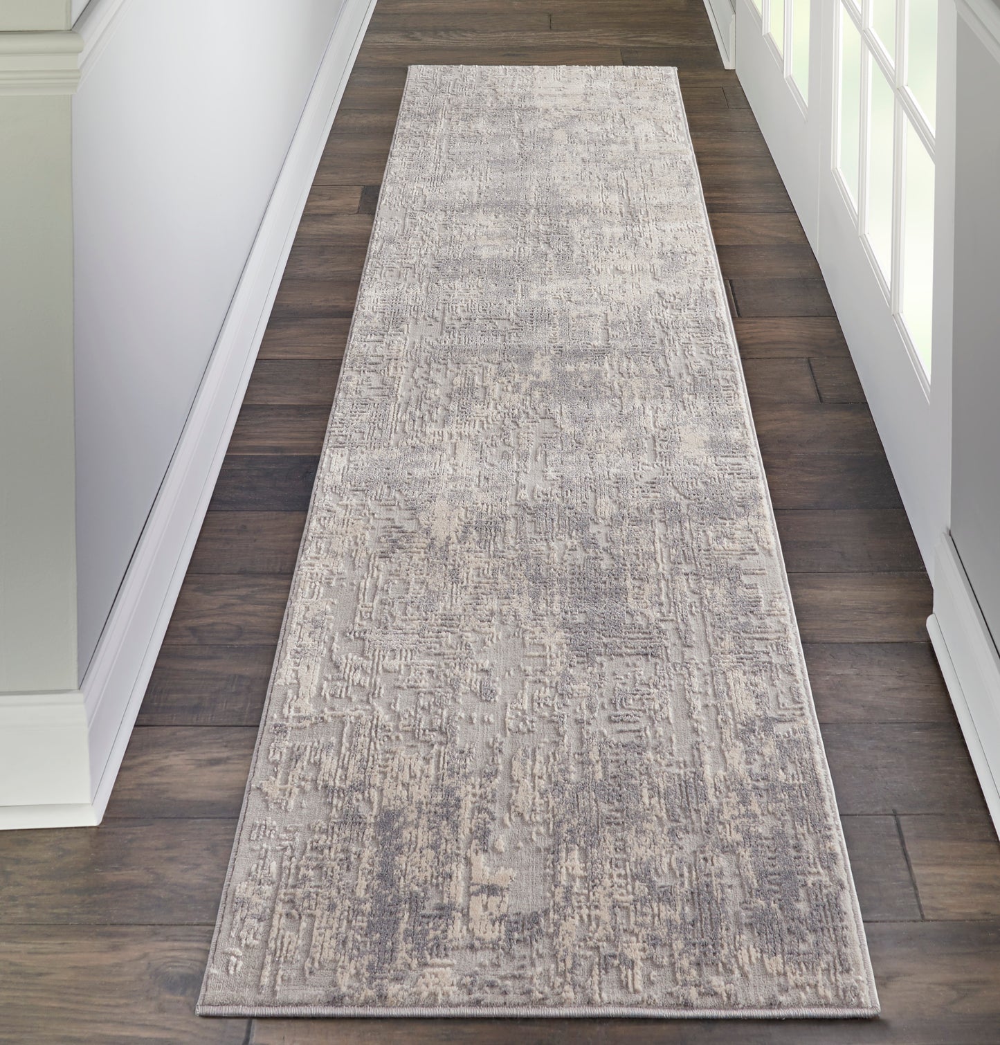 Nourison Home Rustic Textures RUS01 Ivory Silver  Contemporary Machinemade Rug