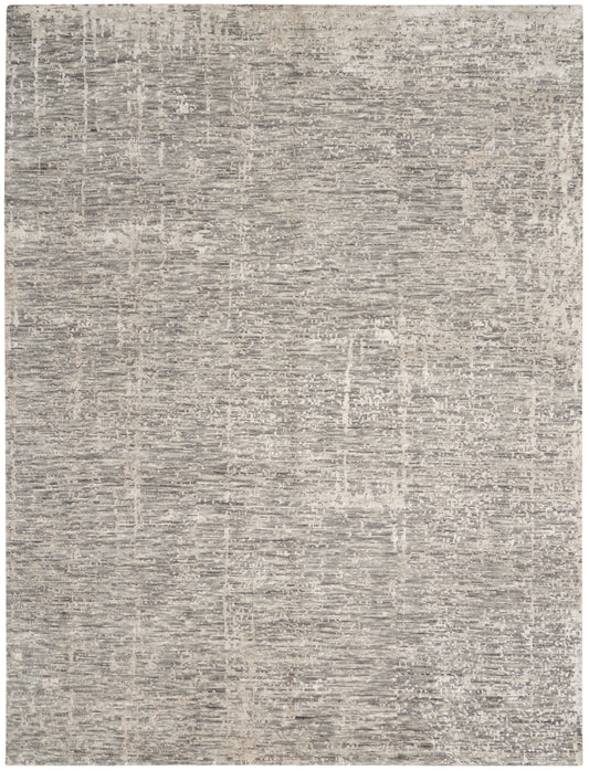 Nourison Home Luna LUN01 Grey Silver  Contemporary Knotted Rug