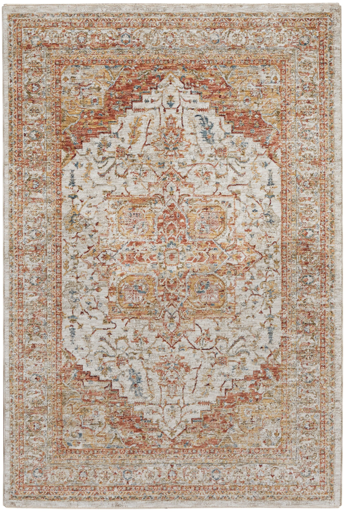 Nourison Home Sahar SHR06 Ivory Rust  Traditional Machinemade Rug