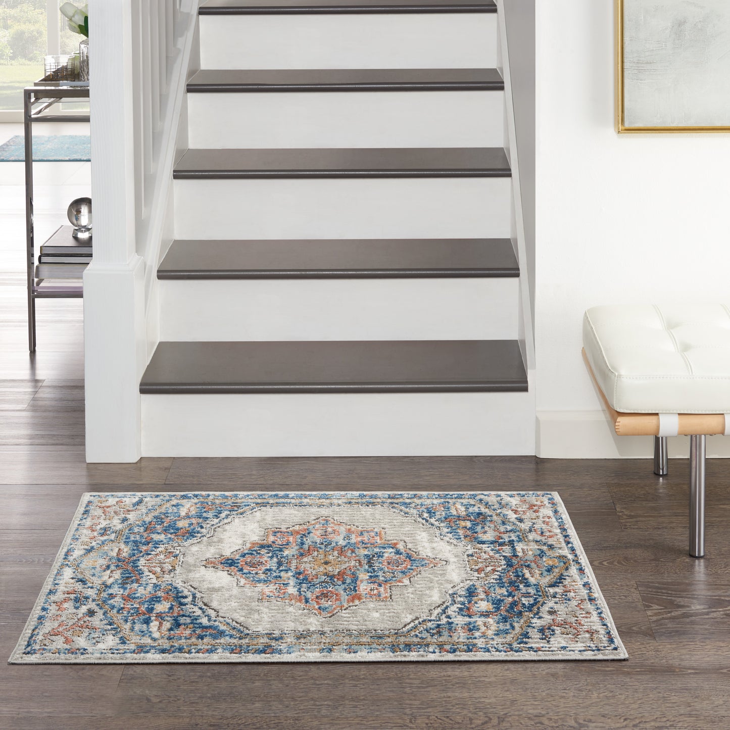 Nourison Home Quarry QUA12 Blue Grey  Traditional Machinemade Rug