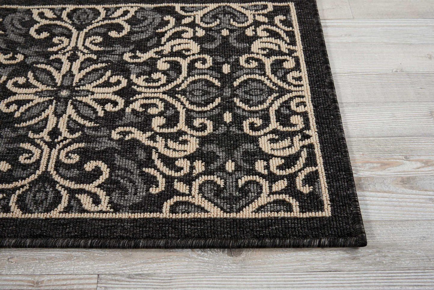 Nourison Home Caribbean CRB12 Charcoal  Transitional Machinemade Rug