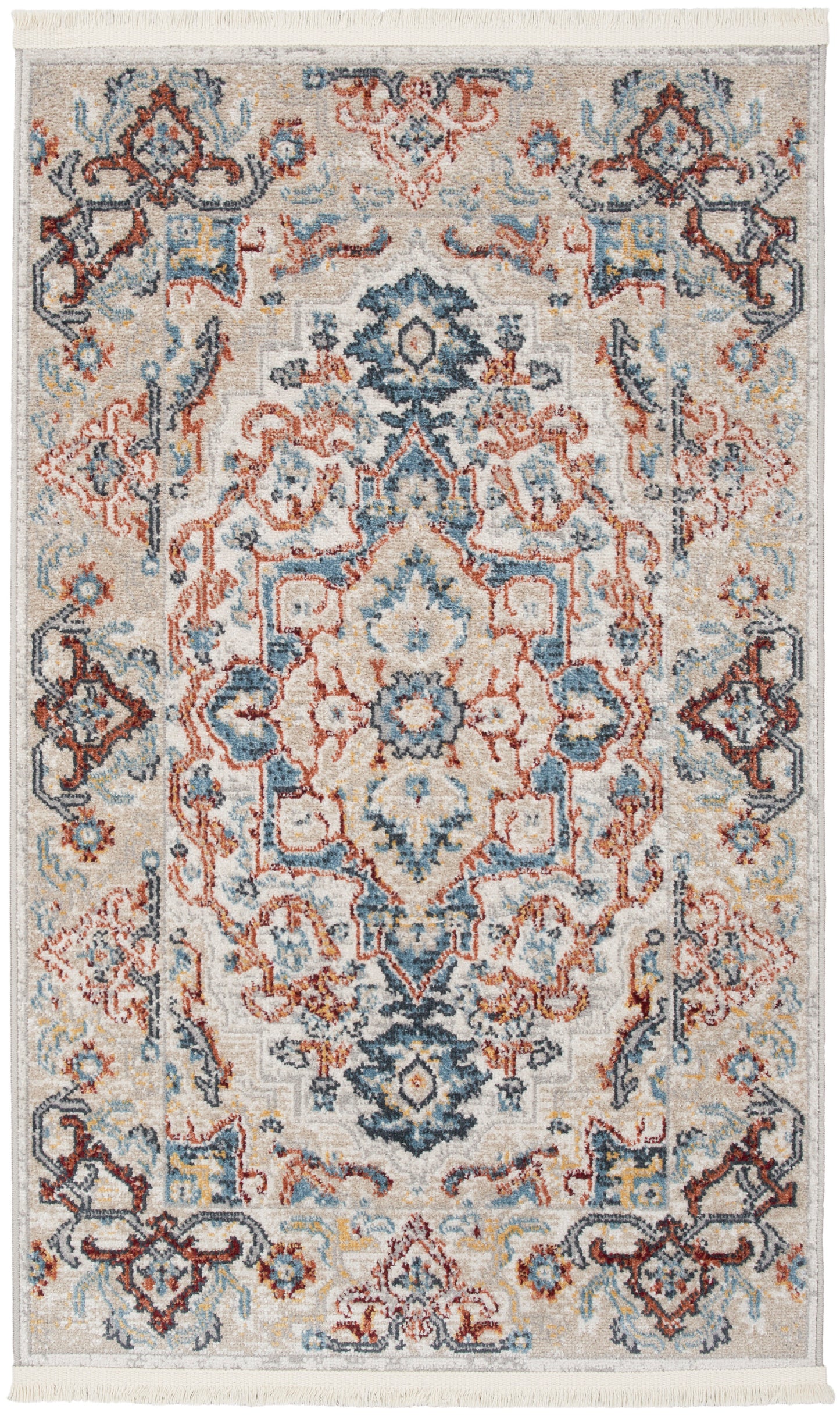 Nourison Home Carina CNA02 Grey Blue Multicolor Transitional Machinemade Rug