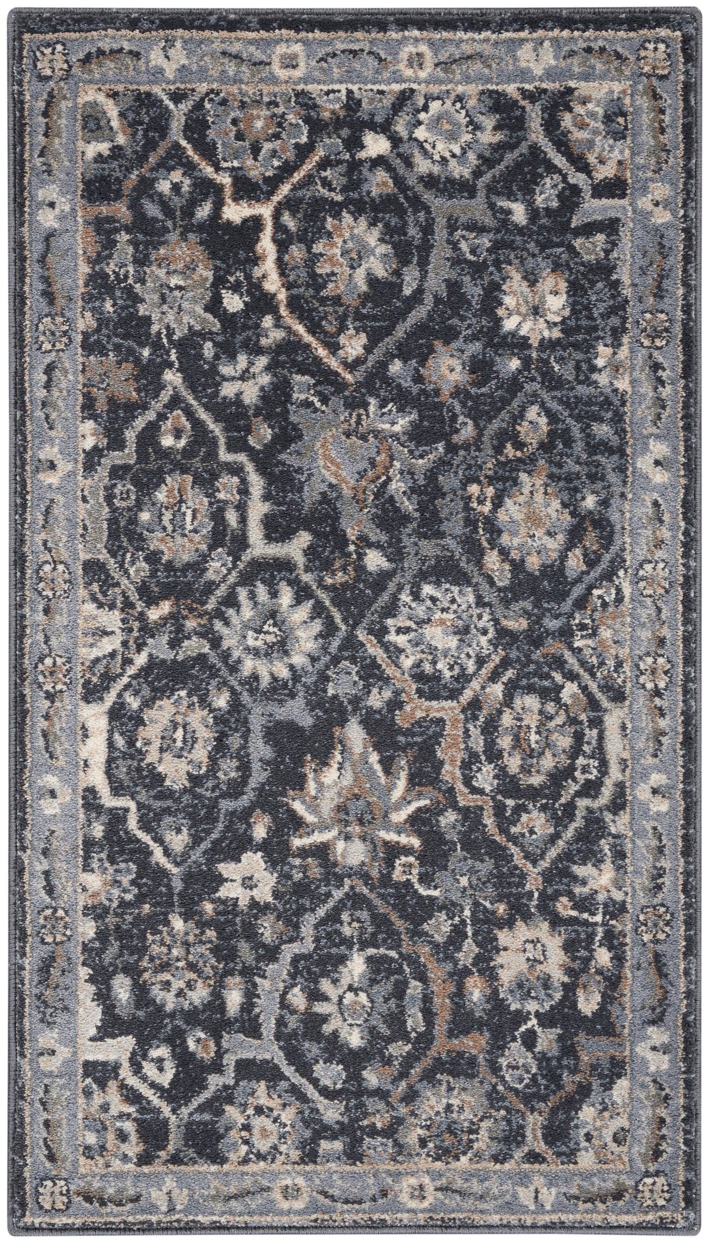 Nourison Moroccan Celebration KI385 Navy Traditional Machinemade Rug