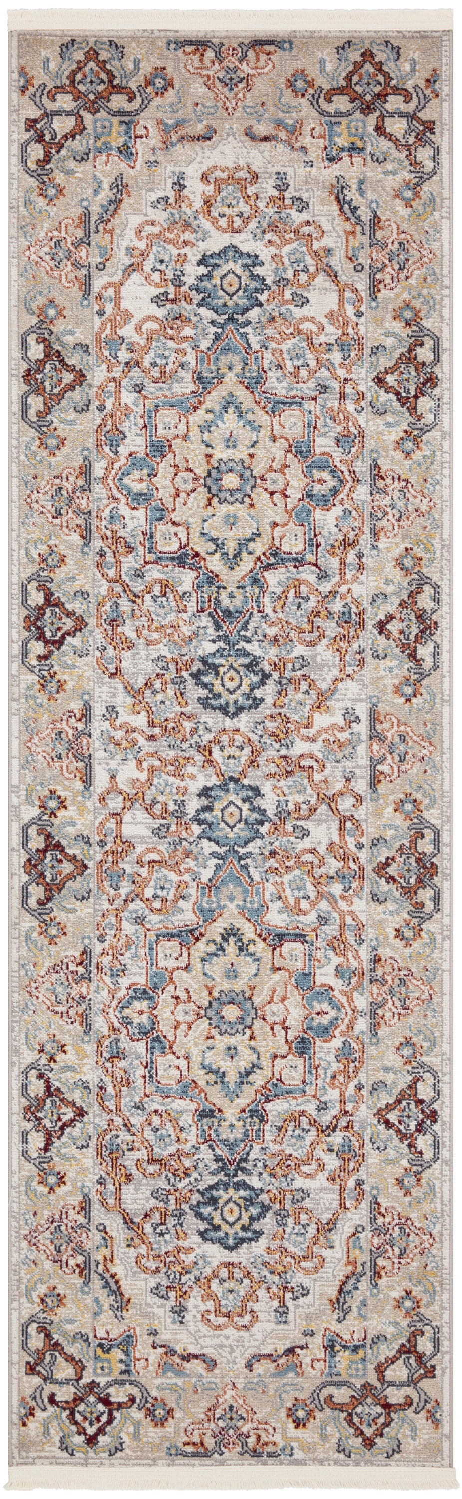 Nourison Home Carina CNA02 Grey Blue Multicolor  Transitional Machinemade Rug