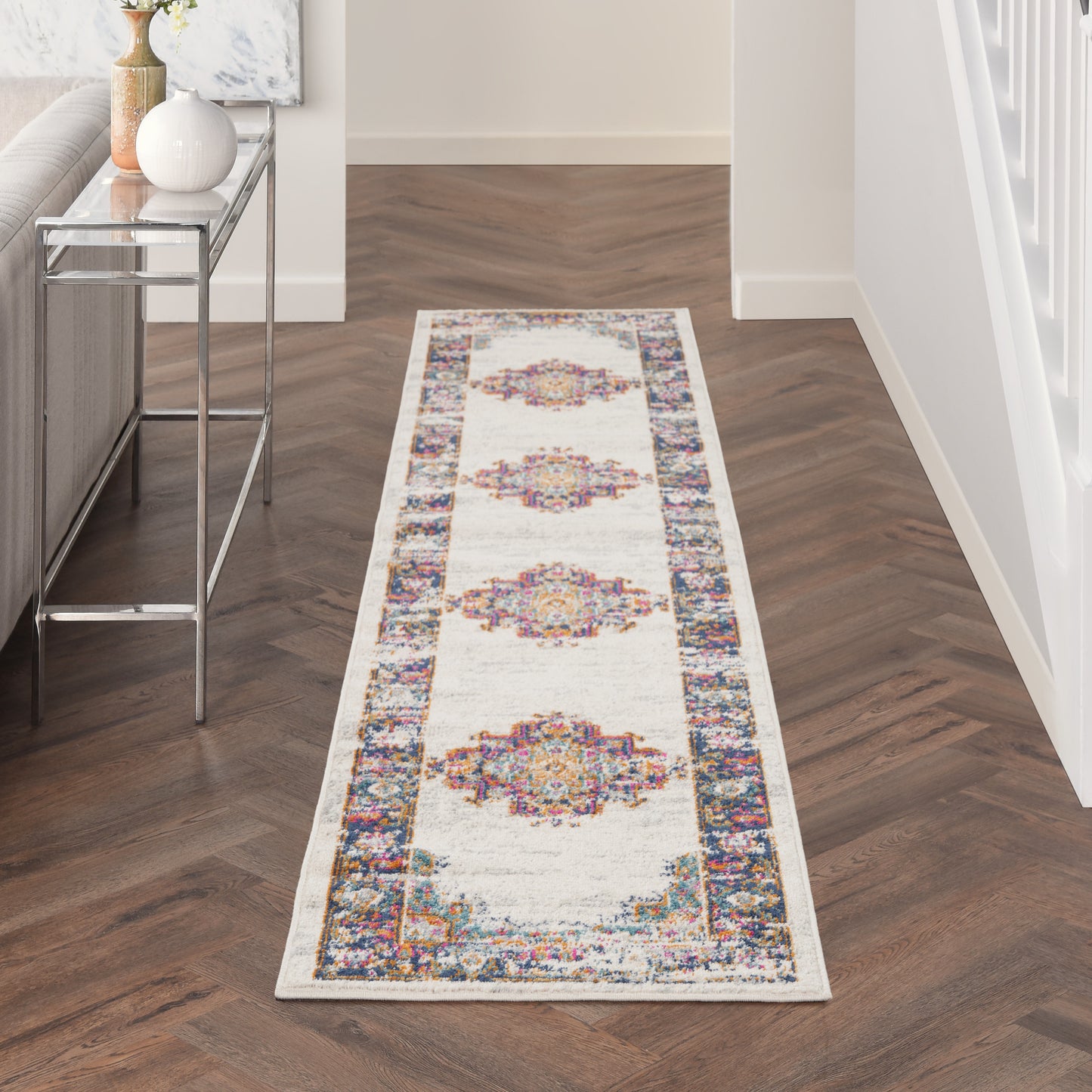 Nourison Home Passion PSN03 Ivory Blue  Transitional Machinemade Rug