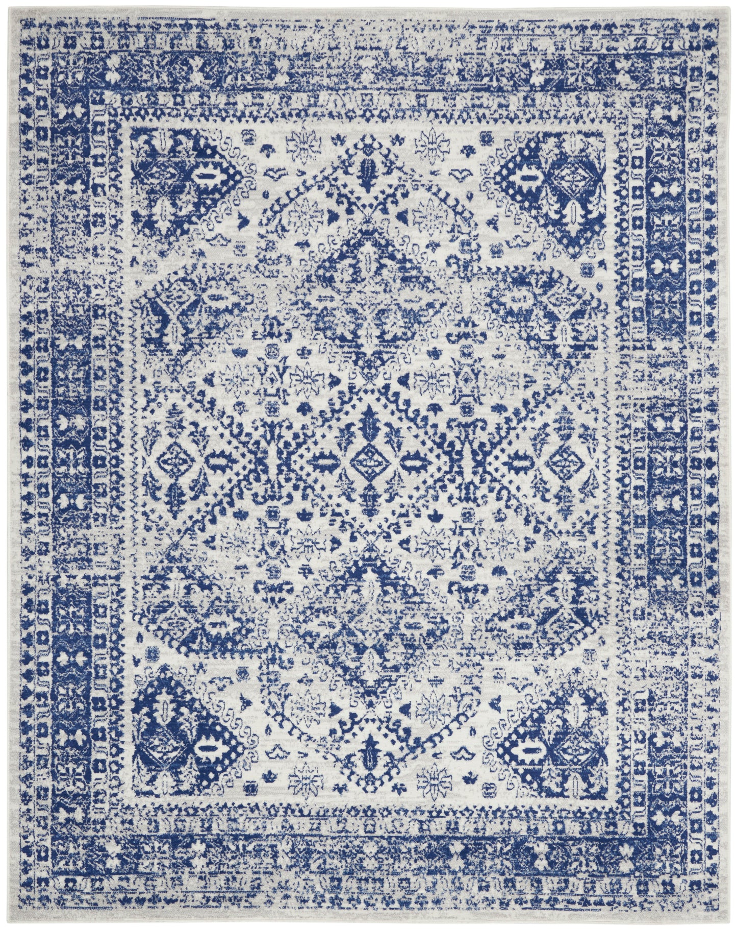 Nourison Home Whimsicle WHS15 Ivory Navy  Transitional Machinemade Rug