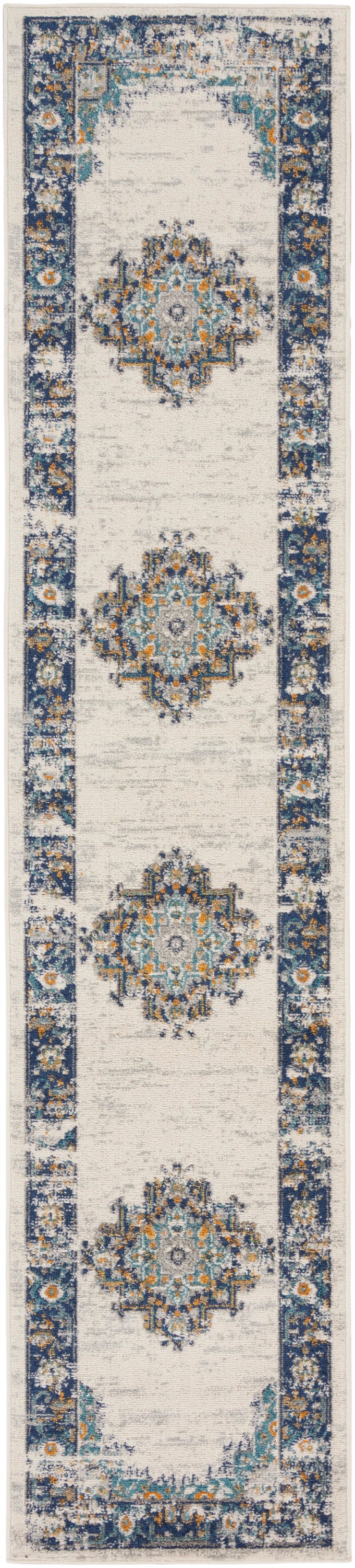 Nourison Home Passion PSN03 Ivory Grey Blue Transitional Machinemade Rug