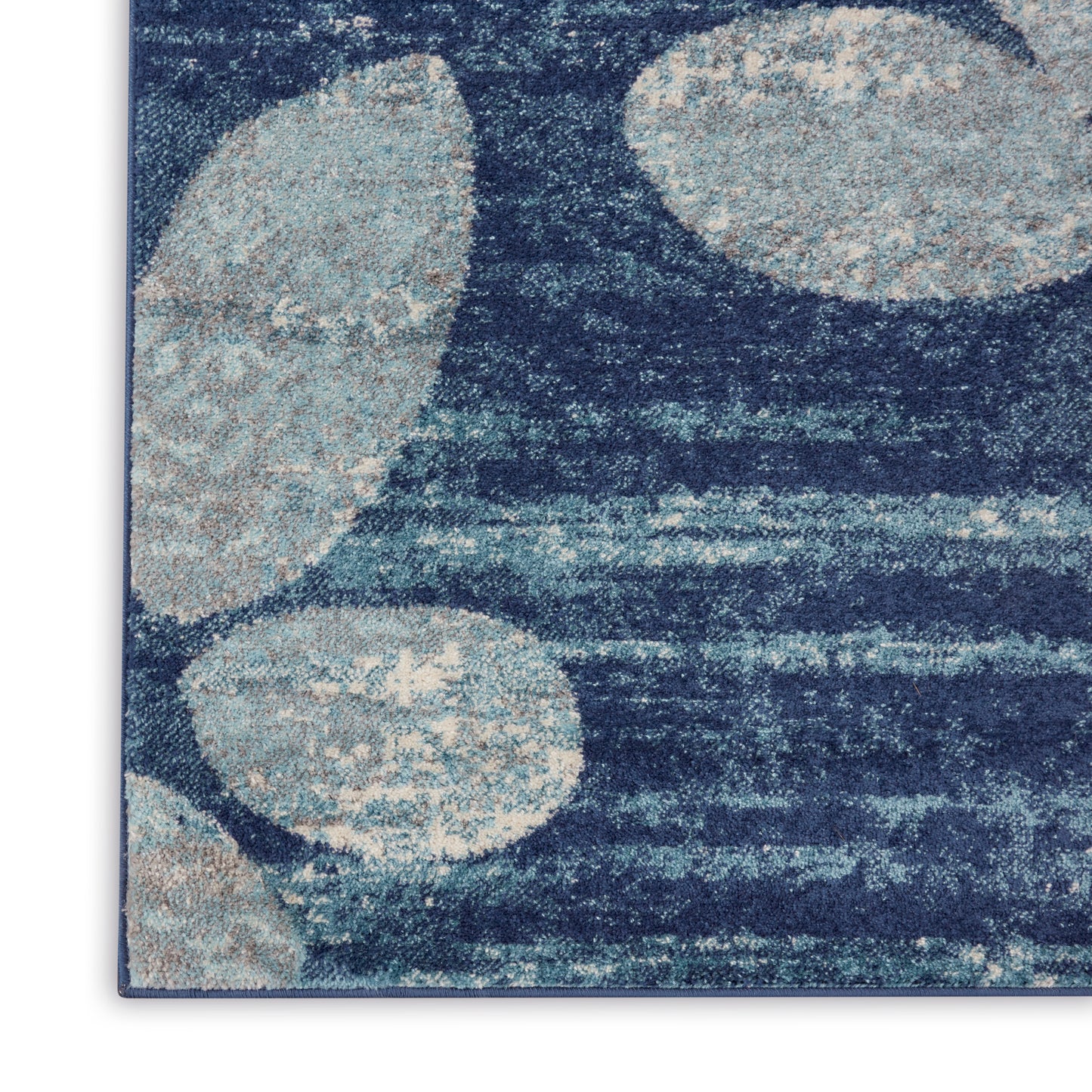 Nourison Home Tranquil TRA01 Navy Light Blue  Contemporary Machinemade Rug