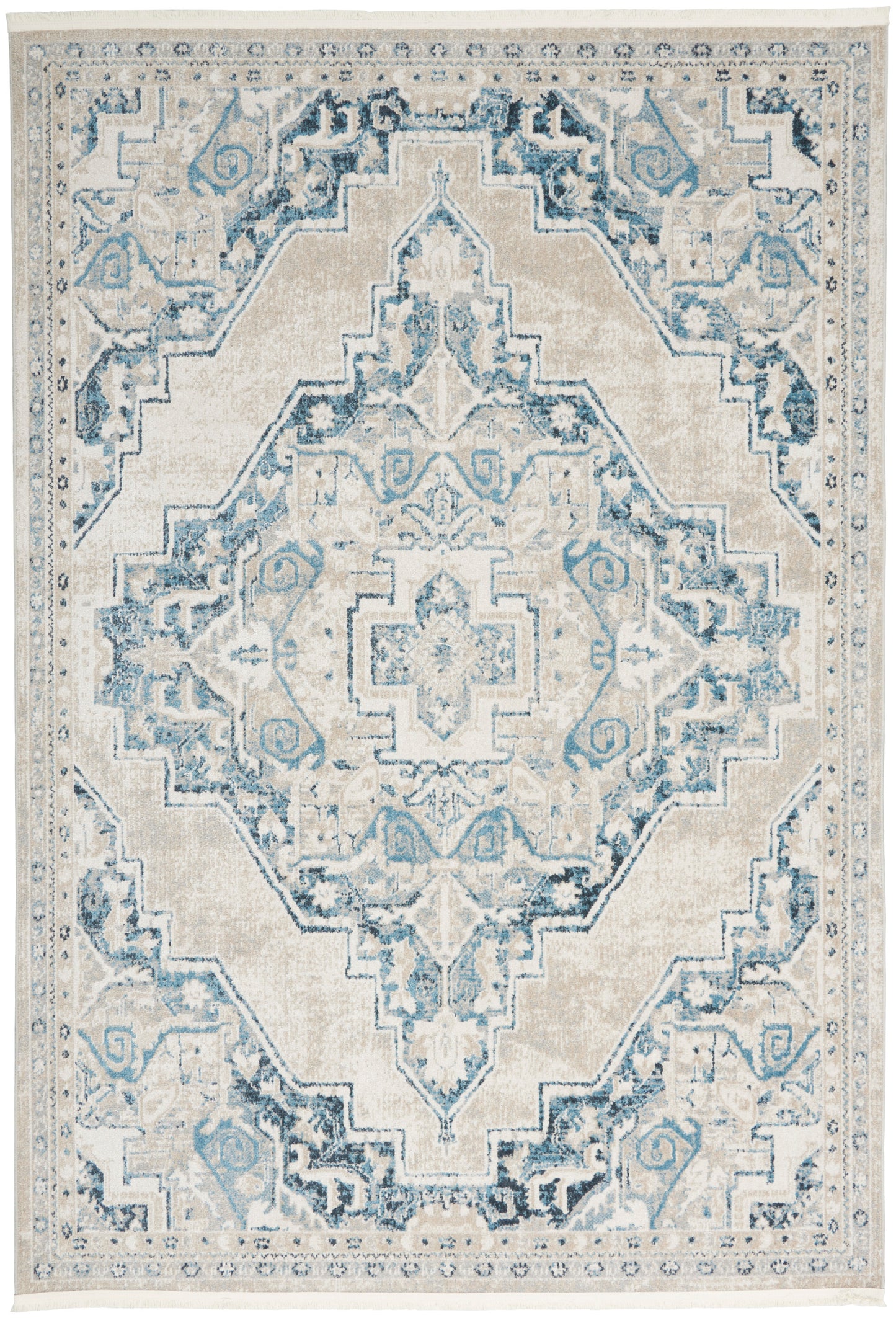 Nourison Home Carina CNA01 Lt.Blue Ivory  Transitional Machinemade Rug