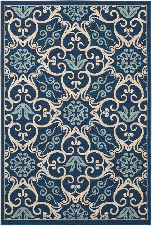 Nourison Home Caribbean CRB02 Navy  Transitional Machinemade Rug