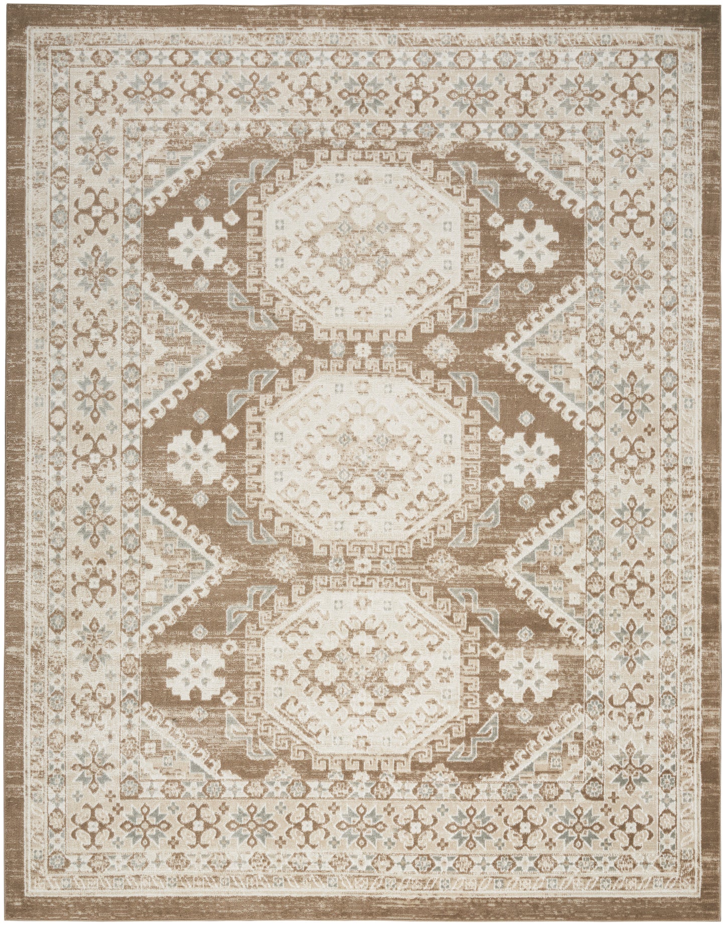 Nourison Home Serenity Home SRH01 Ivory Mocha  Traditional Woven Rug