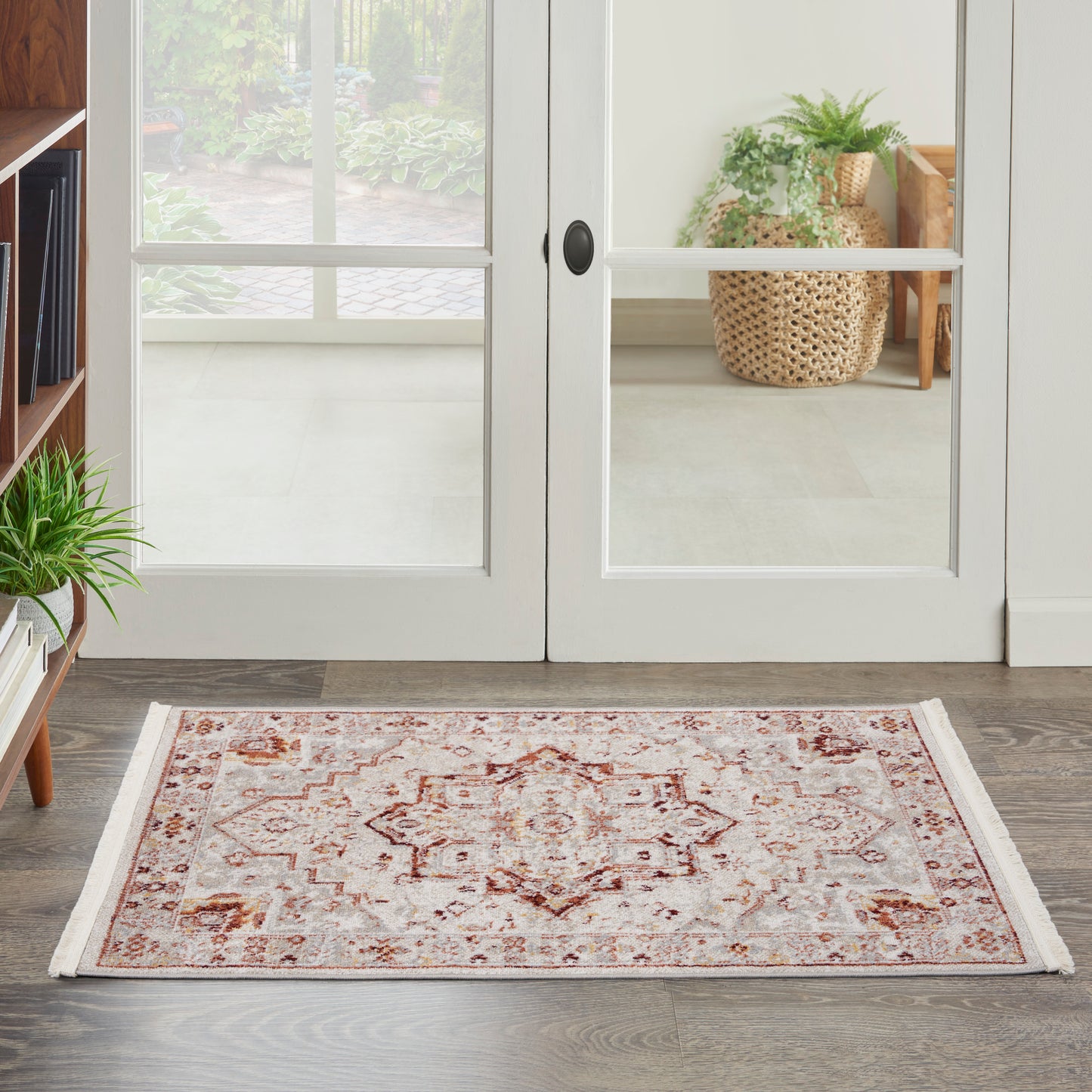 Nourison Home Carina CNA02 Brick Silver  Transitional Machinemade Rug