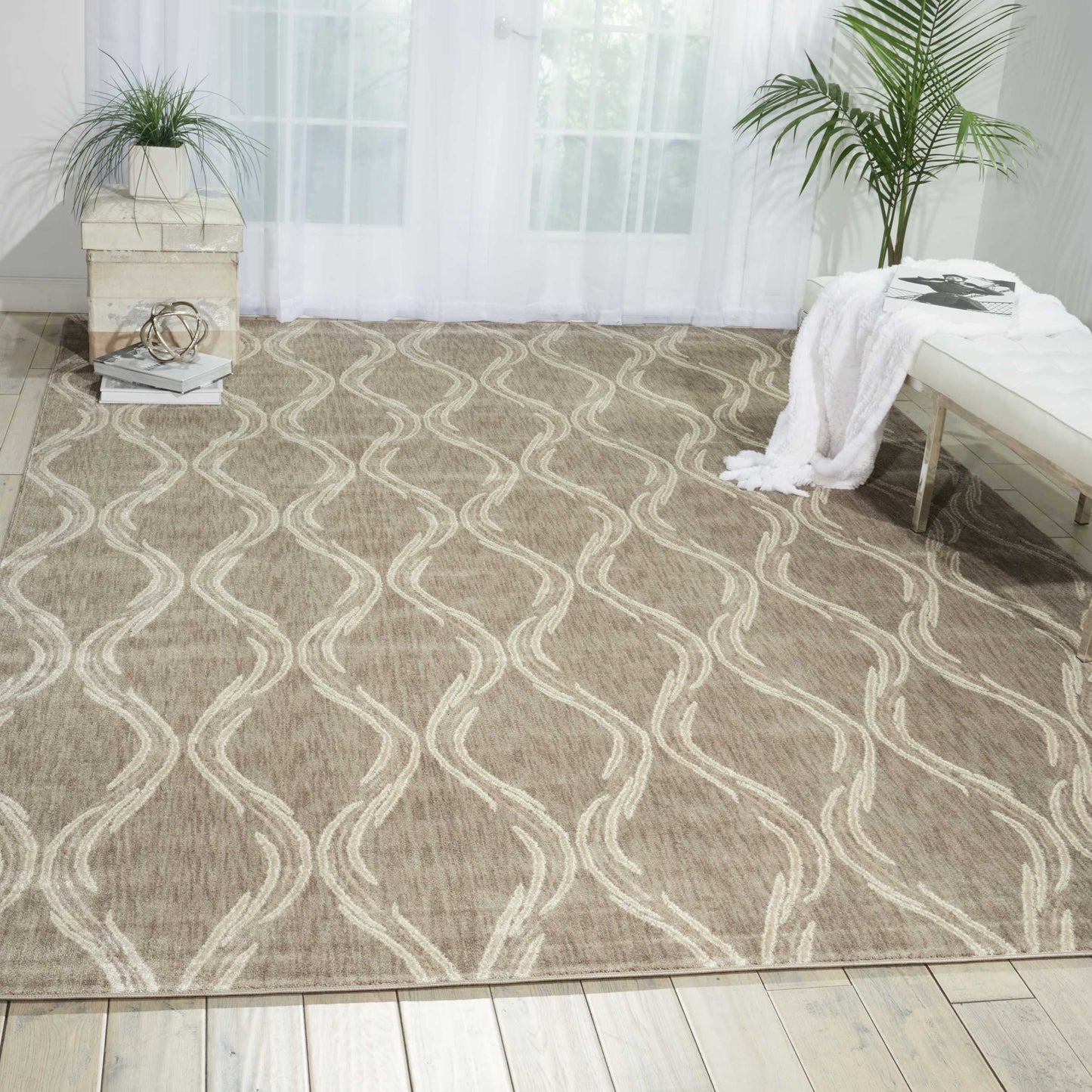 Nourison Home Tranquility TNQ02 Taupe  Transitional Machinemade Rug