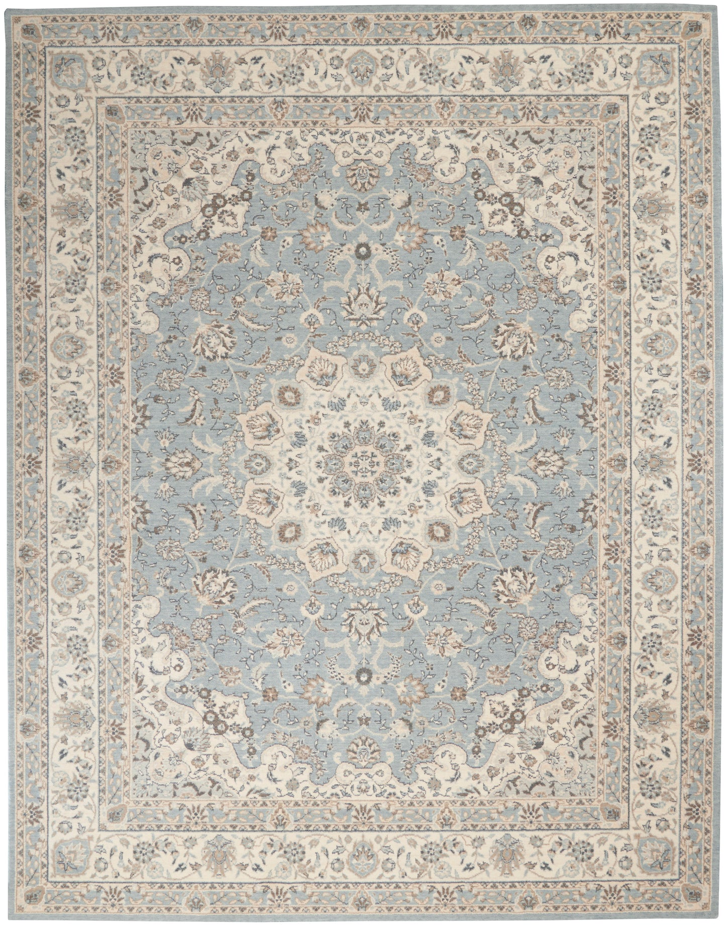 Nourison Home Living Treasures LI15 Aqua Ivory  Traditional Loom Rug